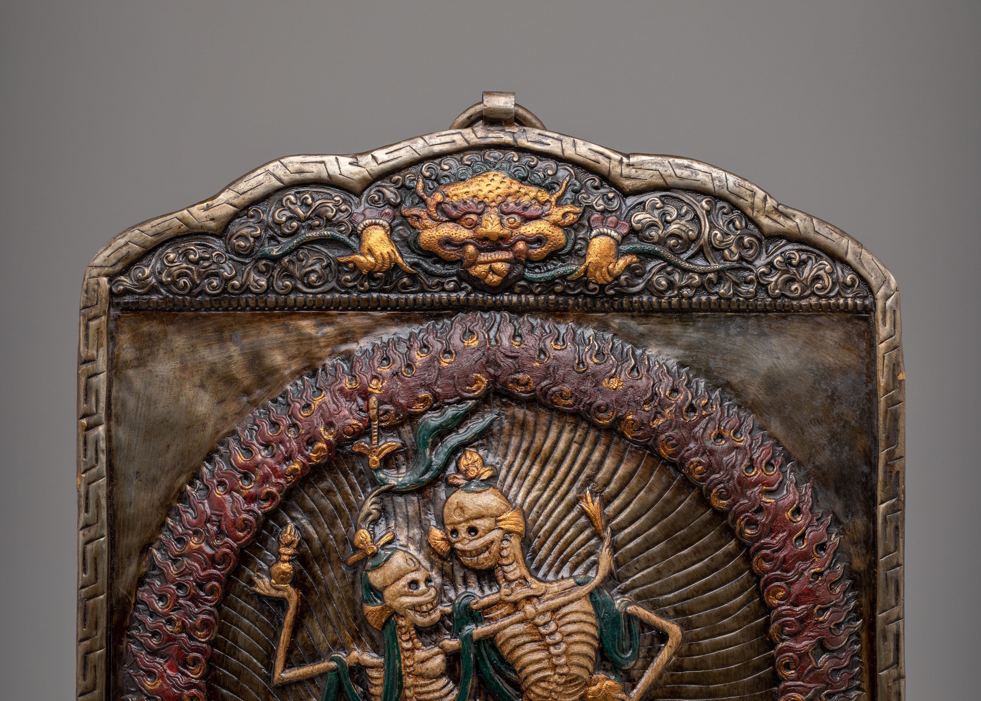 Handmade Buddhist Chittipati Wall Hanging | Sacred Skeleton Dance Artwork