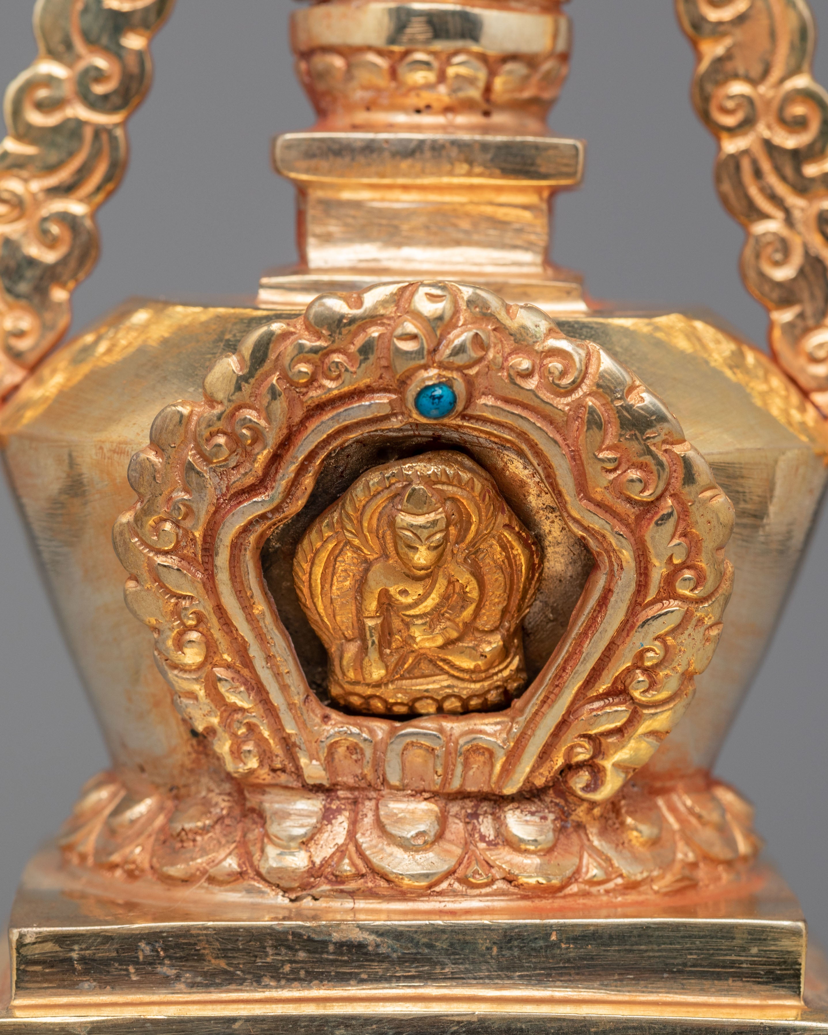 Gold Plated Enlightenment Stupa | Buddhist Stupa for Meditation
