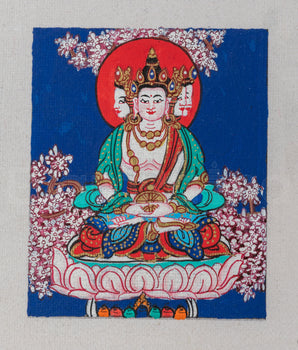 Vairocana Handmade Thangka For Locket | Perfect Spiritual Protection Amulet