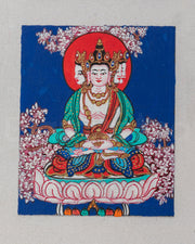 Vairocana Handmade Thangka For Locket | Perfect Spiritual Protection Amulet