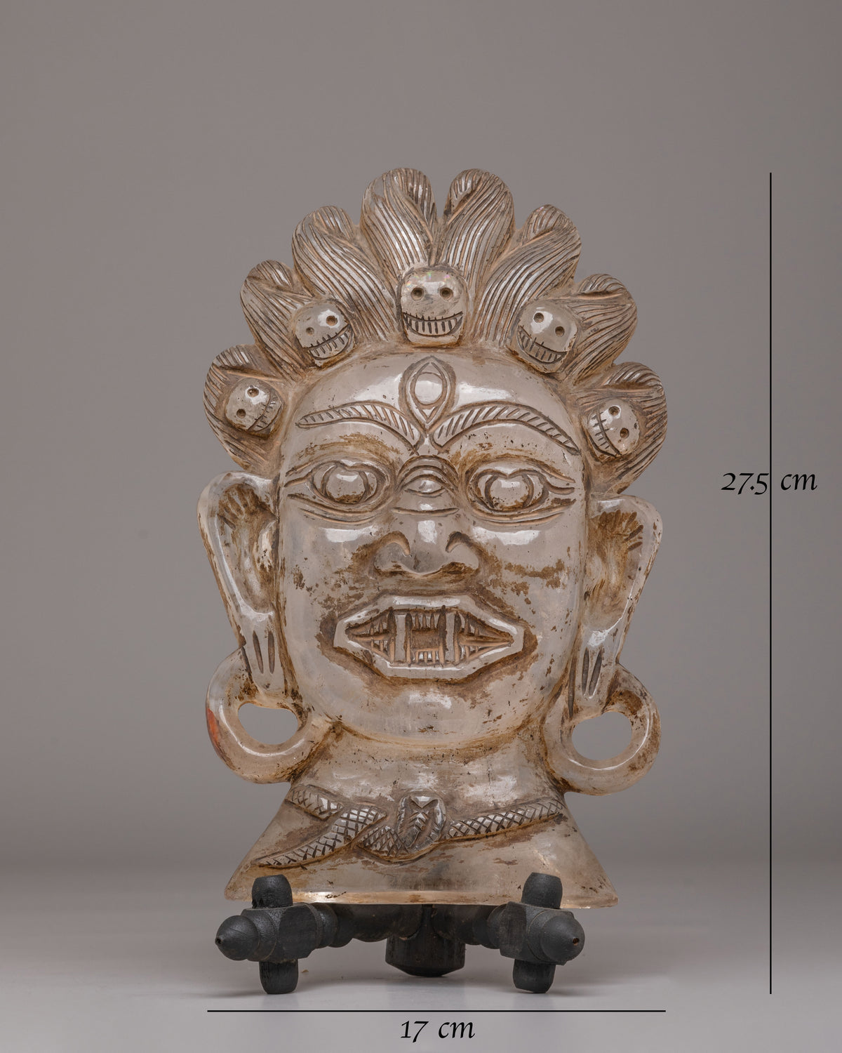 Handmade Bhairav Crystal Face | Sacred Himalayan Art