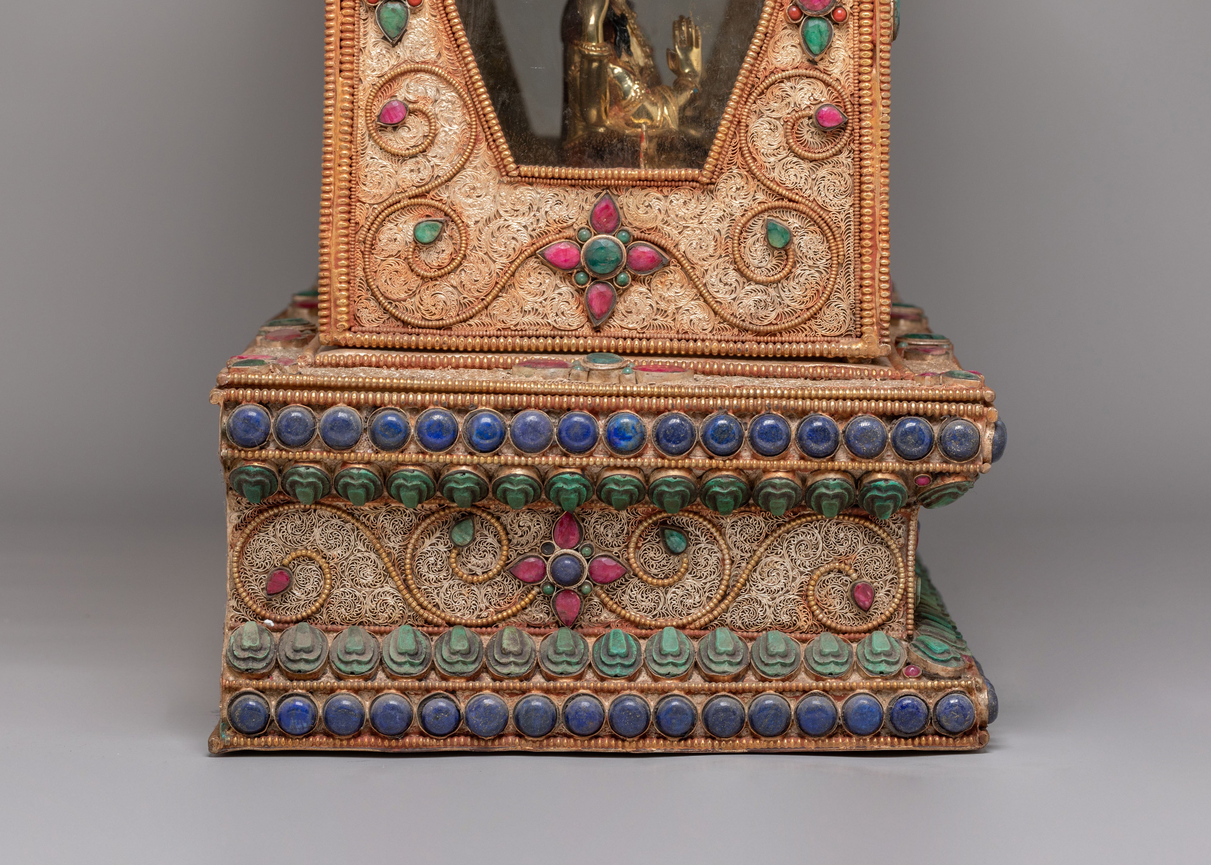 Handmade Altar Box With Statue | Tibetan Shrine for Meditation & Spiritual Practice