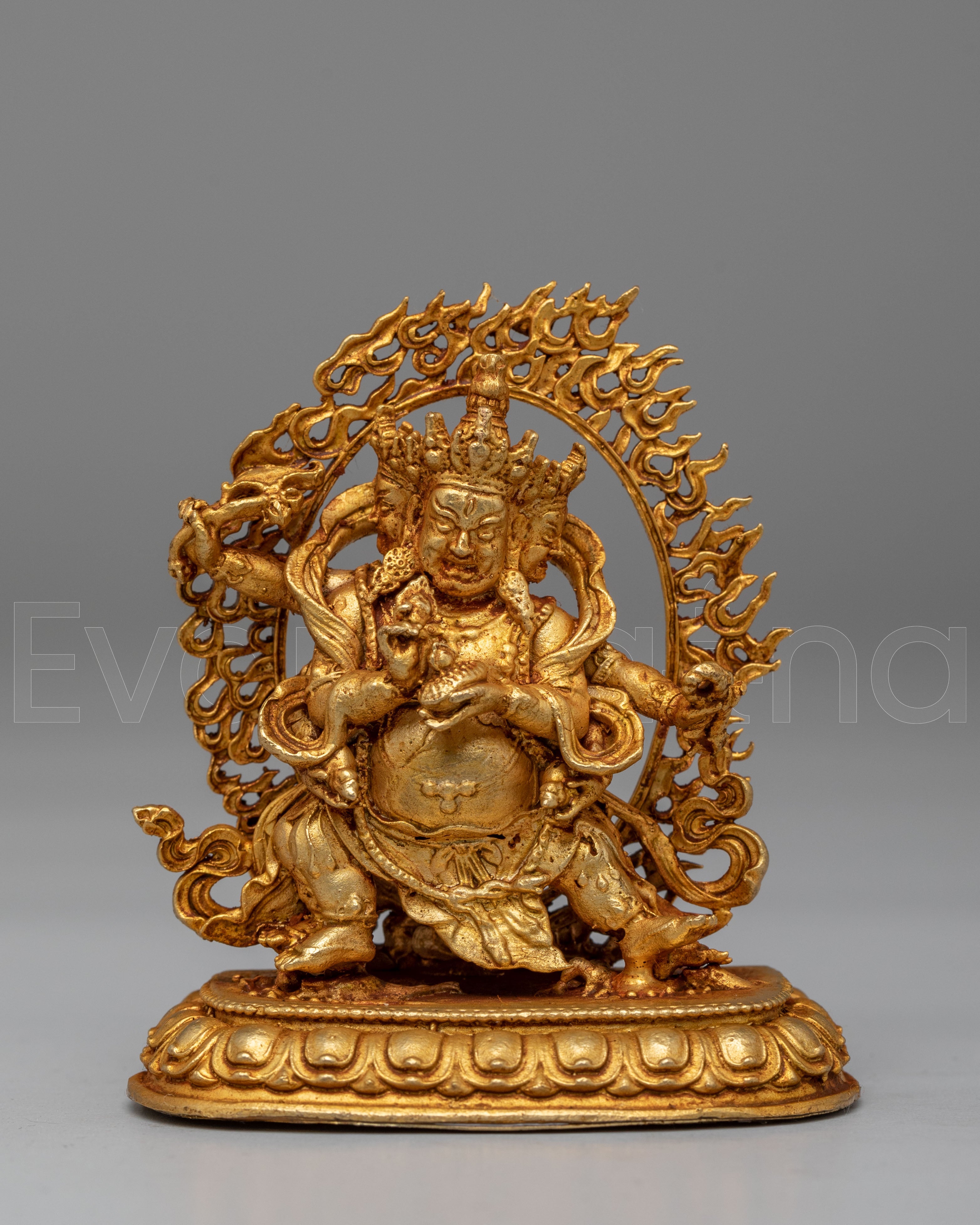 Tibetan Red Dzambhala Wealth Deity Statue