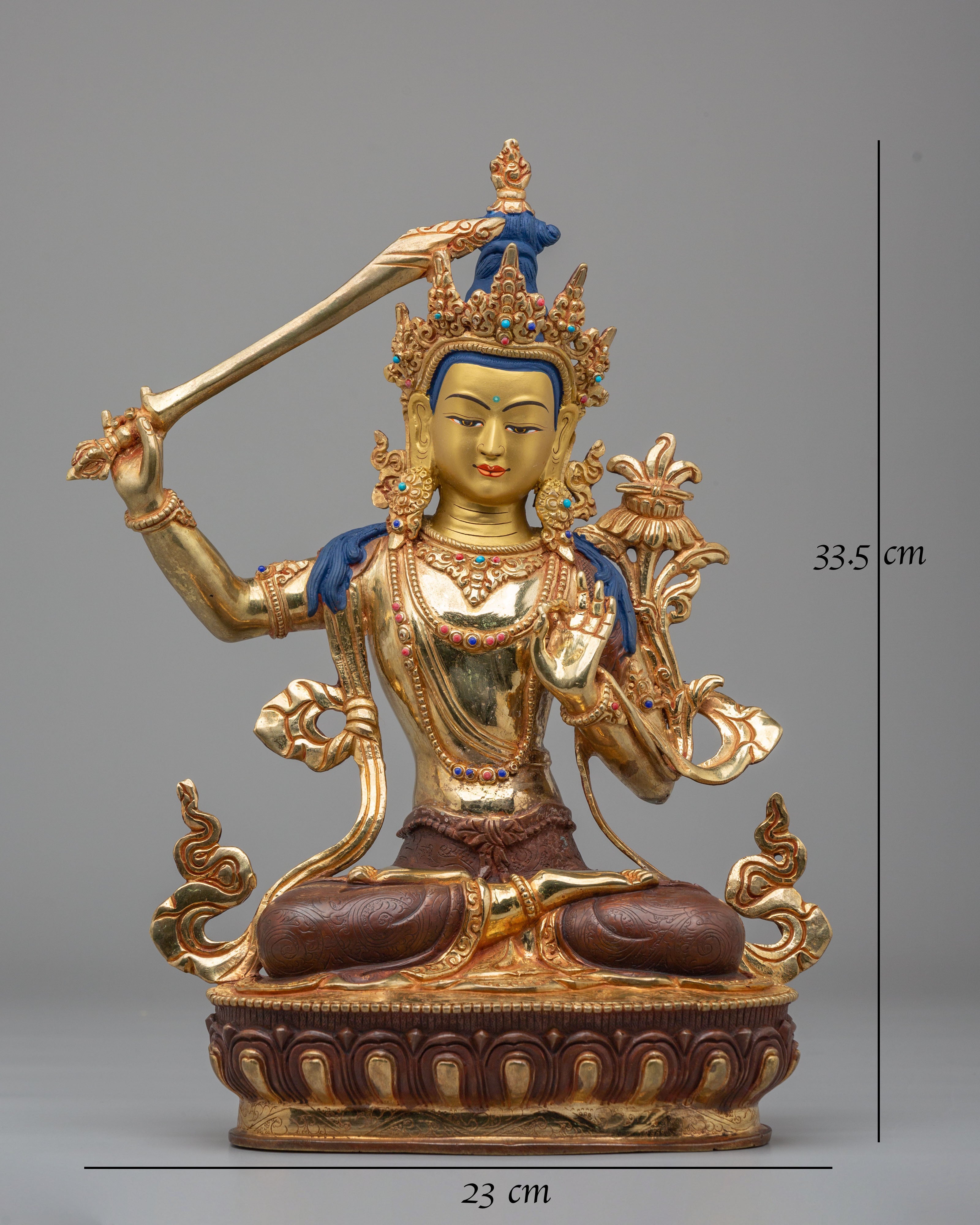 Handcrafted Manjushri Bodhisattva Statue | Spiritual Home Decor