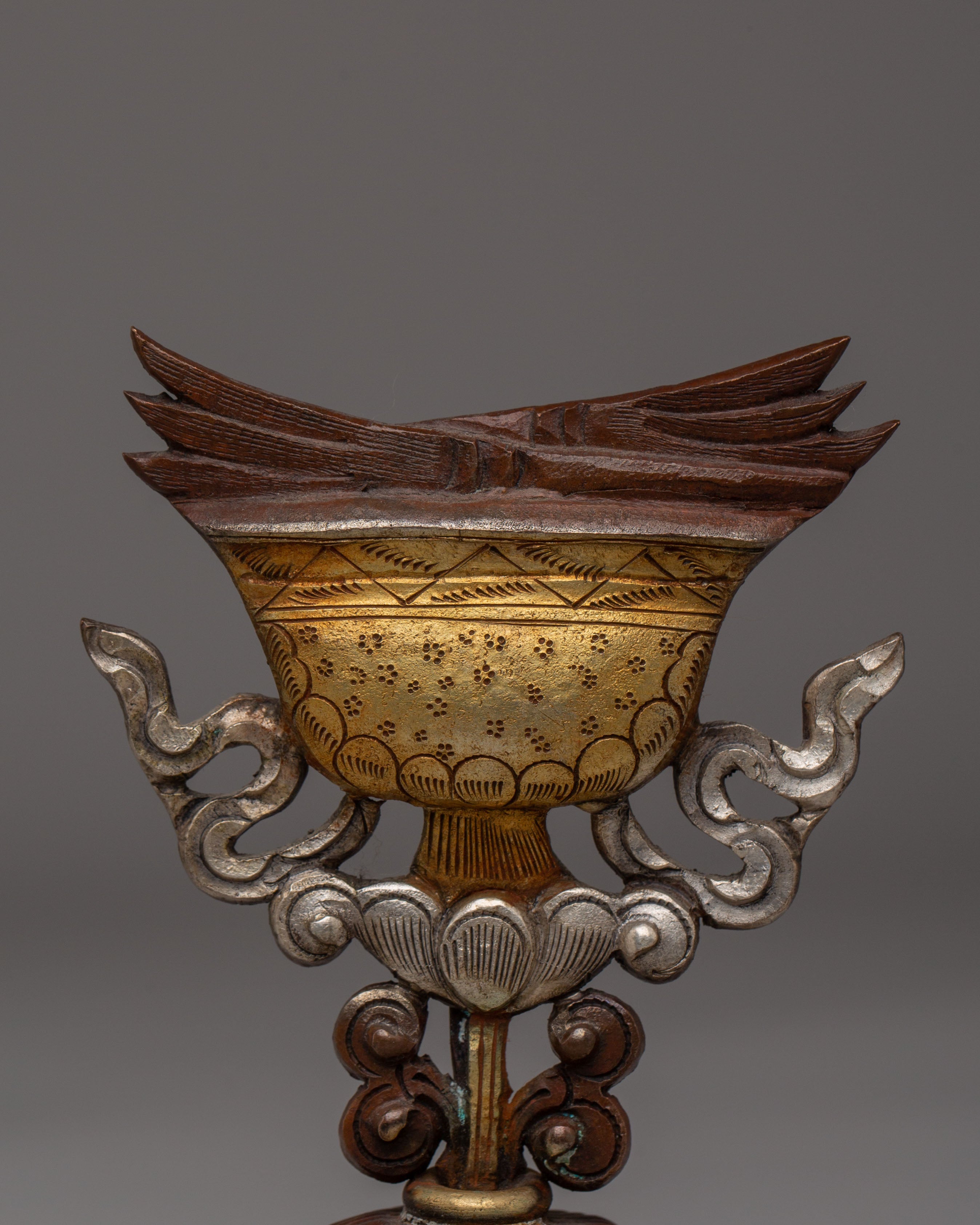 Oxidized Copper Raja Rani Set | Elegant Copper and Gold-Plated Figurines