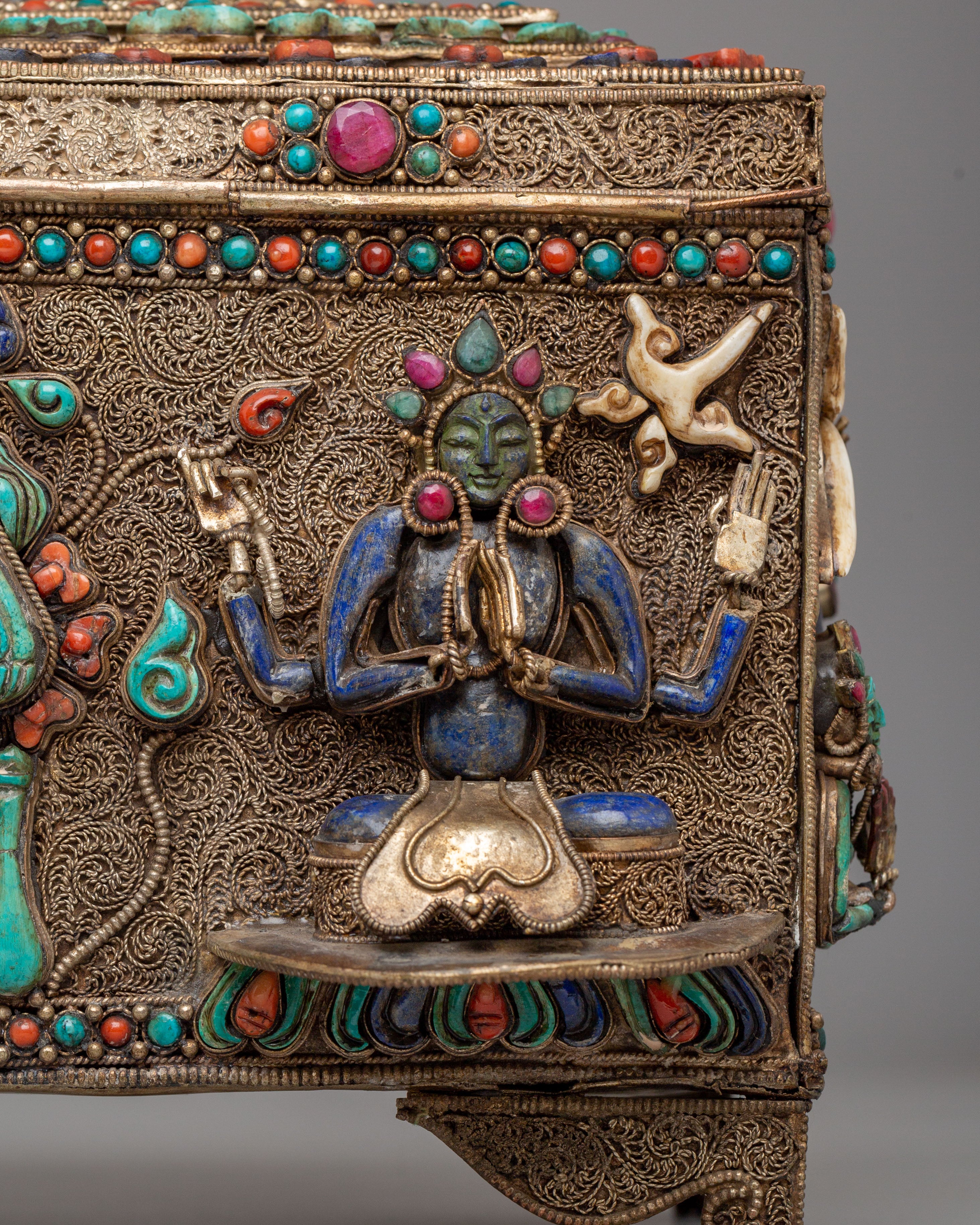 Handcrafted Buddhist Treasure Box | Sacred Meditation Decor