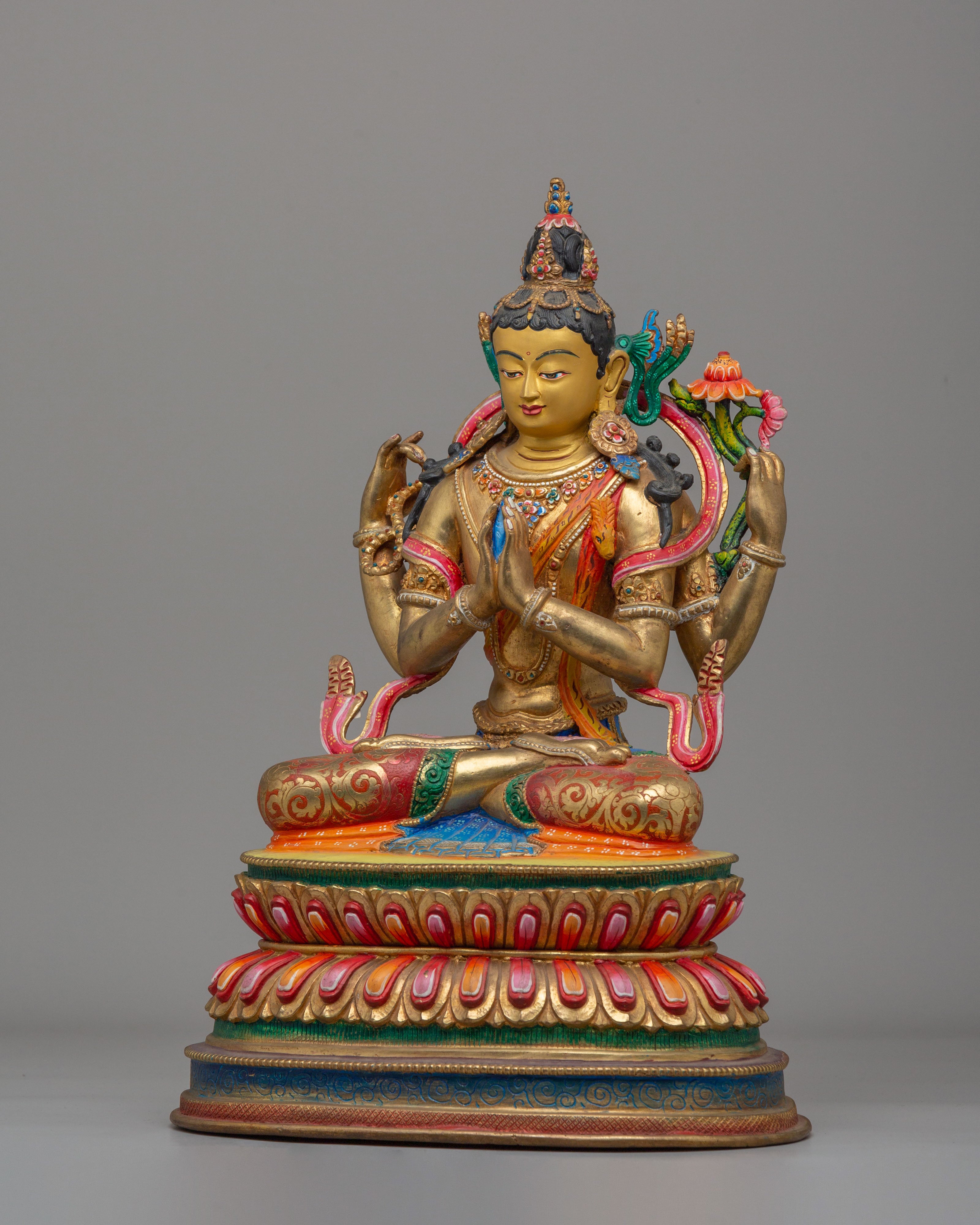 Traditional Buddhist Chenrezig Statue | Bodhisattva of Universal Compassion