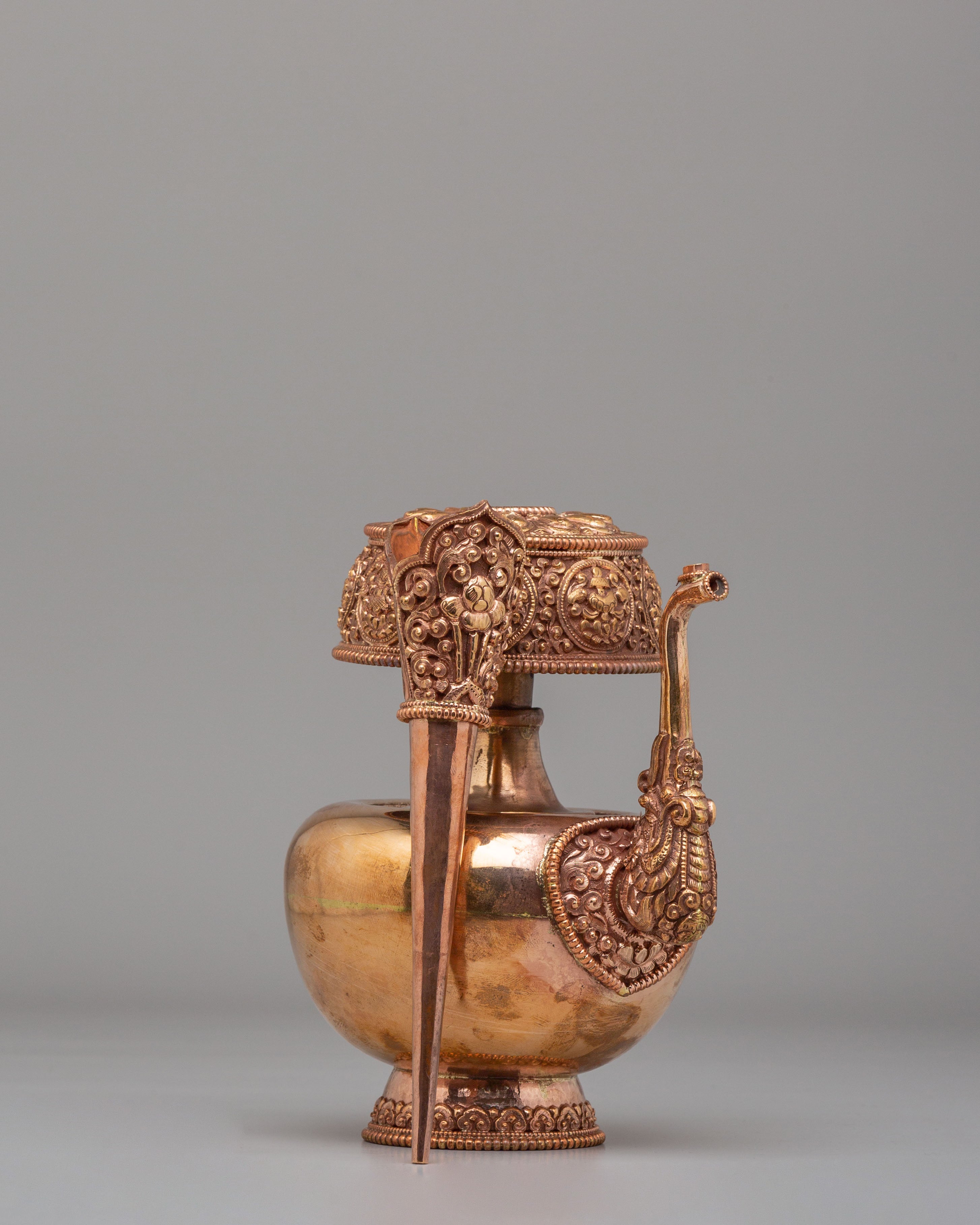 Sacred Tibetan Altar Bhumba Set | Copper Ritual Offering Vessels