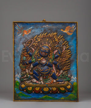 Handmade Six-Armed Mahakala Wall Hanging | A Symbol of Protection and Power