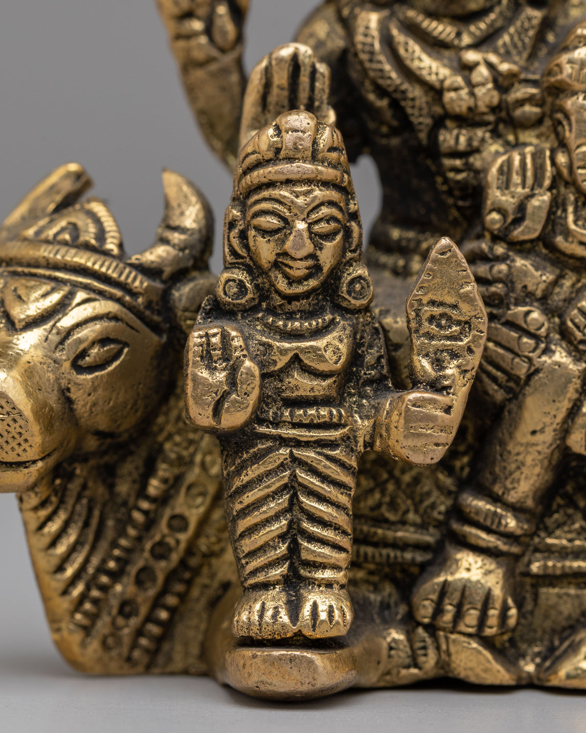 Sacred Shiva Family Statue | Divine Hindu Deity Sculpture