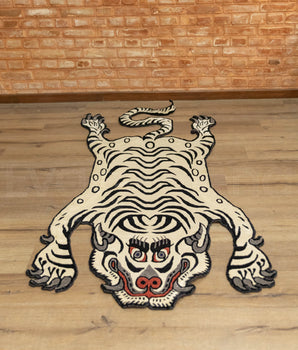 Tibetan Rug | Handwoven Wool Rug with Viscose for Home