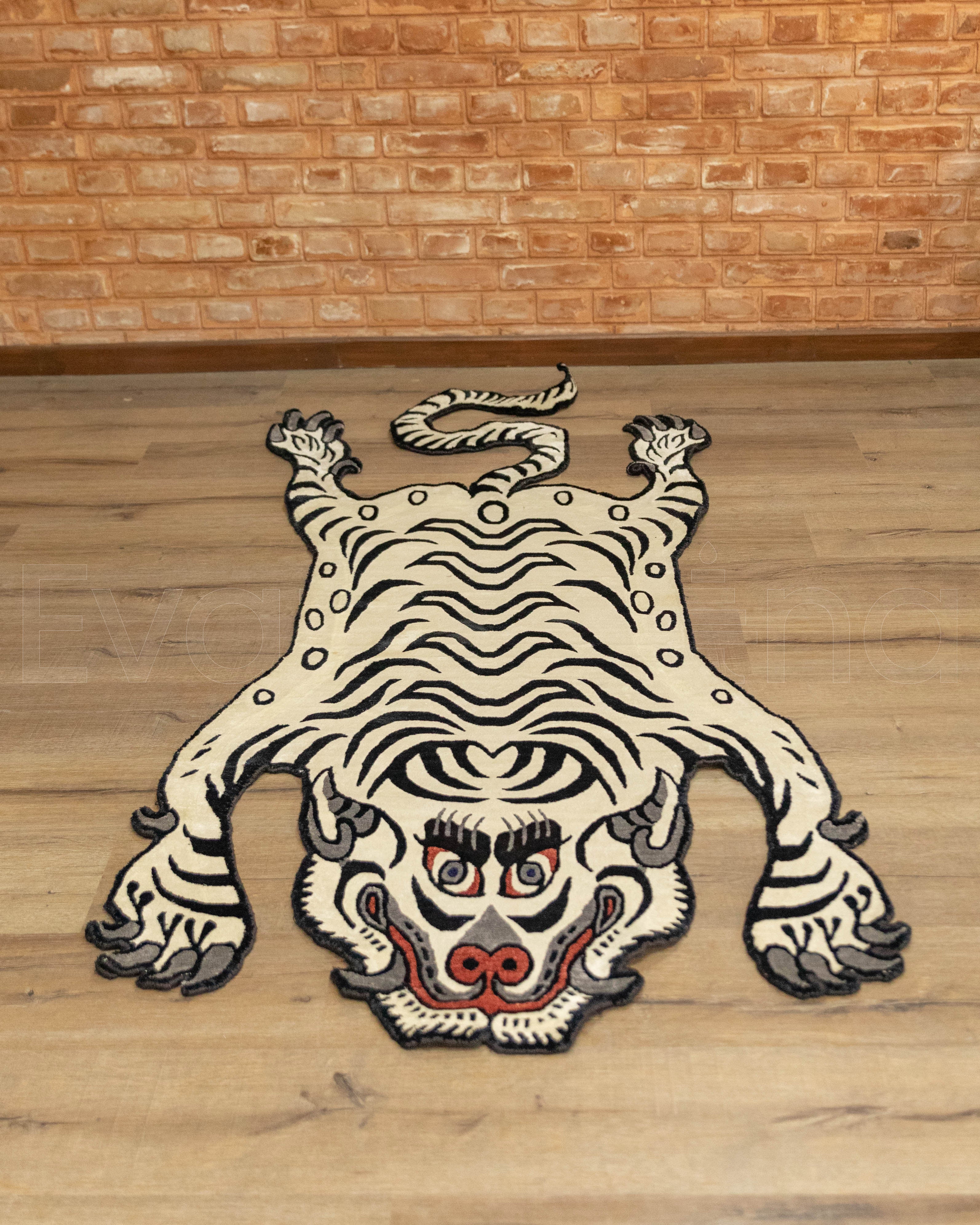 Tibetan Rug | Handwoven Wool Rug with Viscose for Home