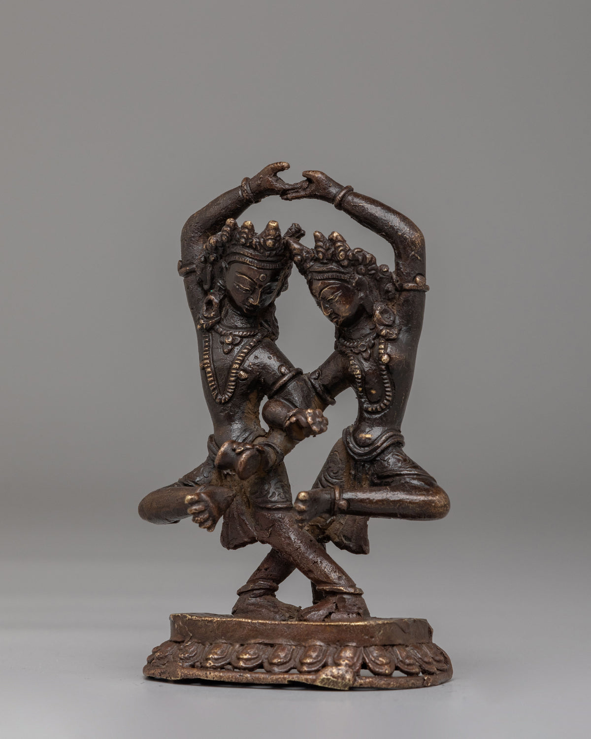 Shiva and Parvati Divine Deity Statue | Oxidized Copper Divine Couple