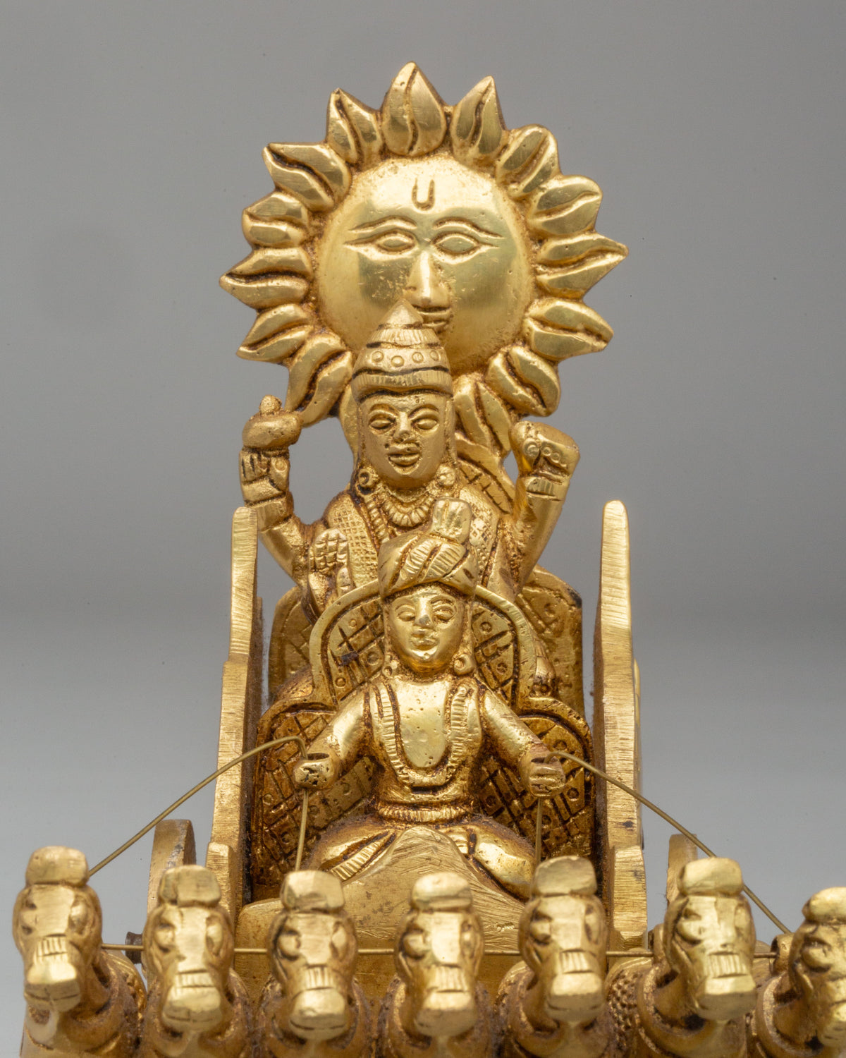 Sacred Surya Dev Rath Sculpture | Divine Vehicle of Sun God Surya Dev