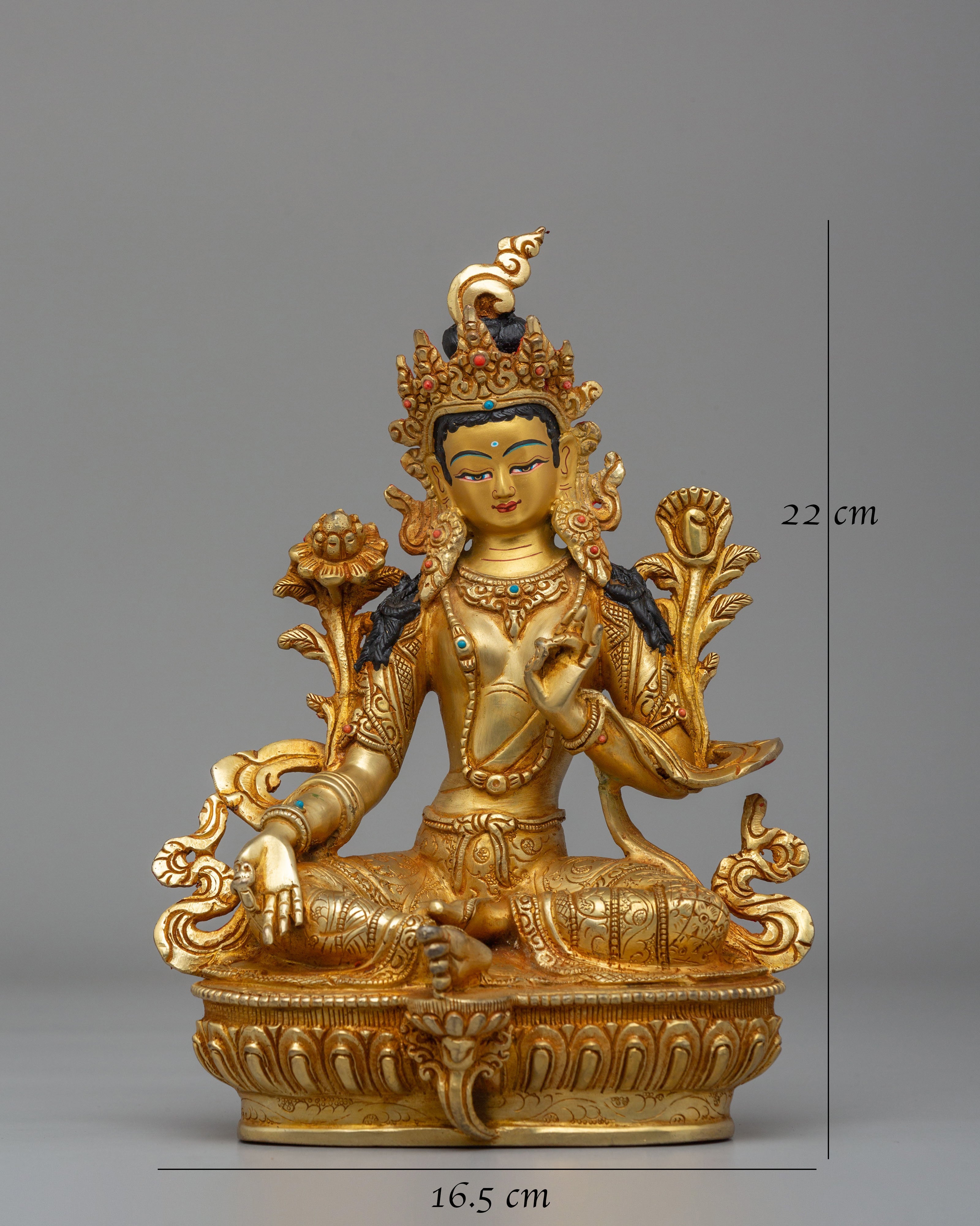 Himalayan Green Tara Statue for Altar | Symbol of Compassion & Protection