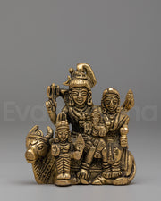 Sacred Shiva Family Statue | Divine Hindu Deity Sculpture