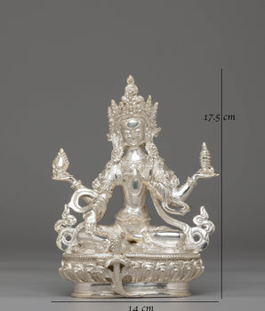 Handcrafted Silver Hindu Deity Laxmi | The Goddess of Wealth