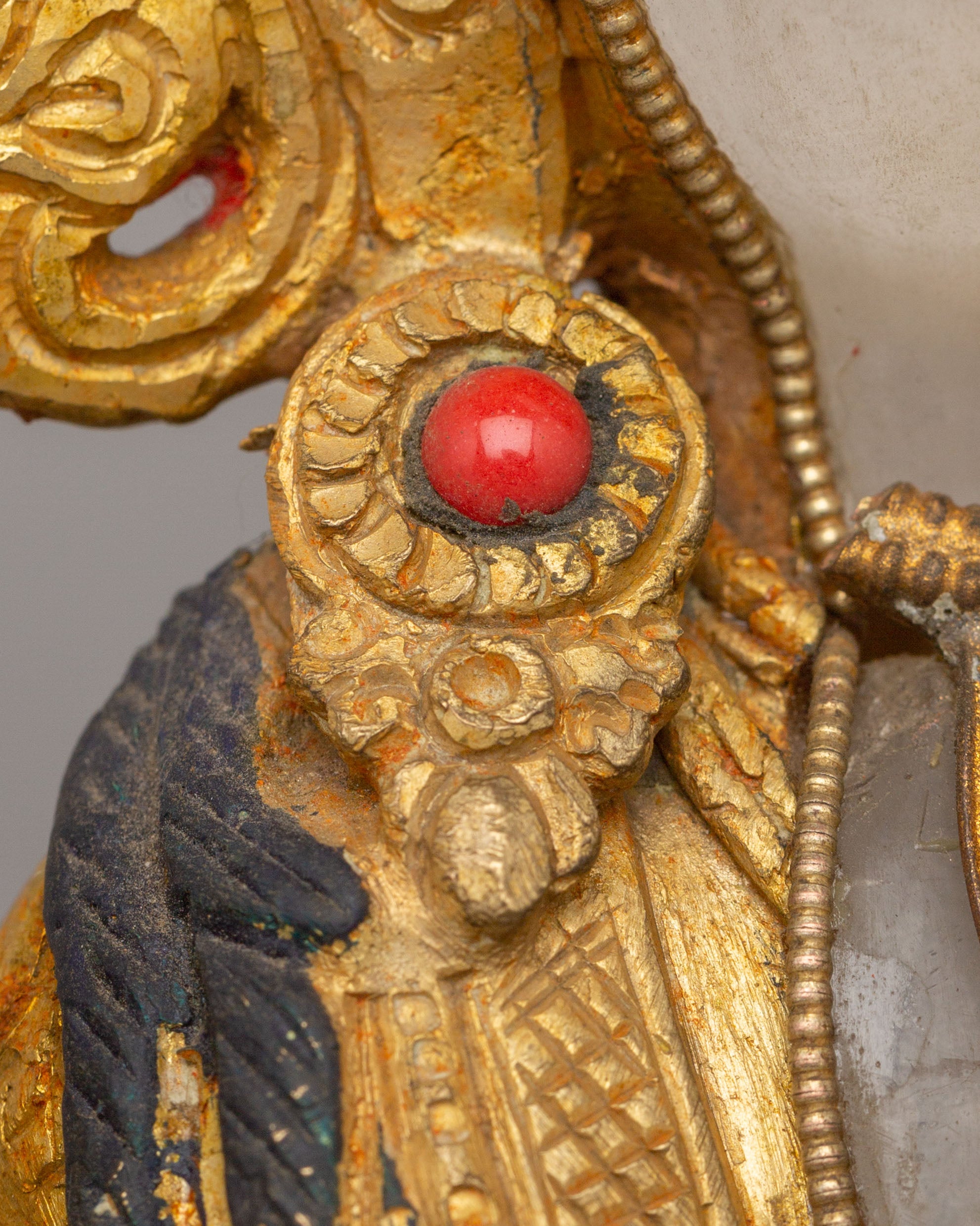 Handmade Chenrezig Statue on Throne | Tibetan Bodhisattva Statue