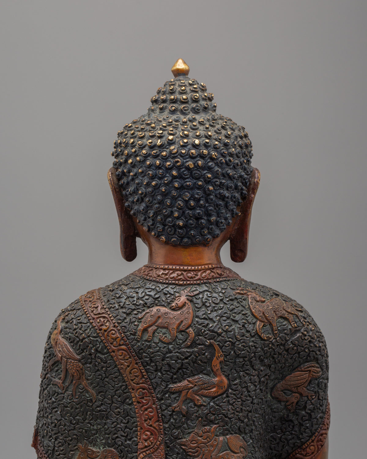 Namo Altar Shakyamuni Buddha Statue | Oxidized Copper Buddhist Sculpture