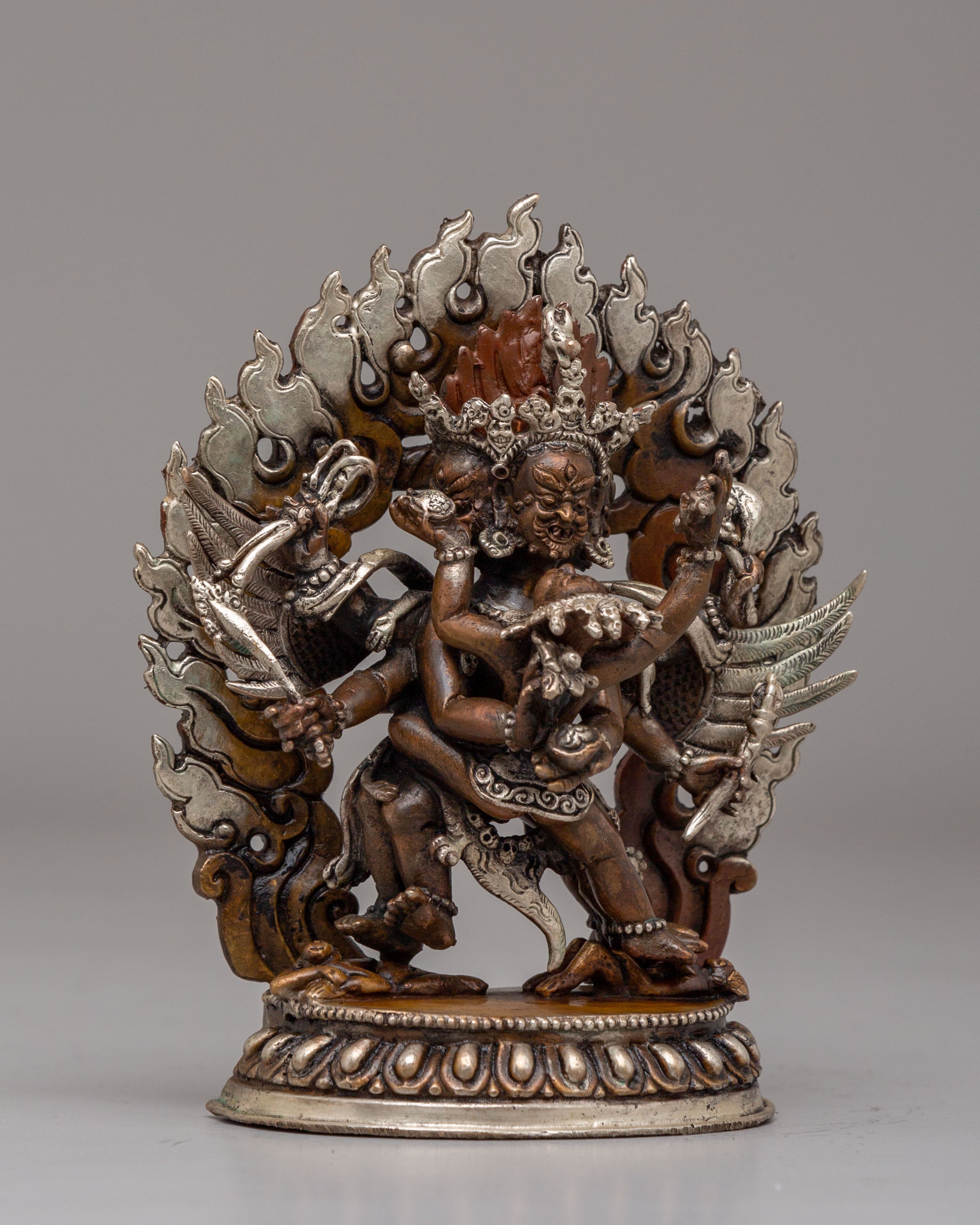 Machine Made Hayagriva with Consort Statue | Wrathful Deity Sculpture