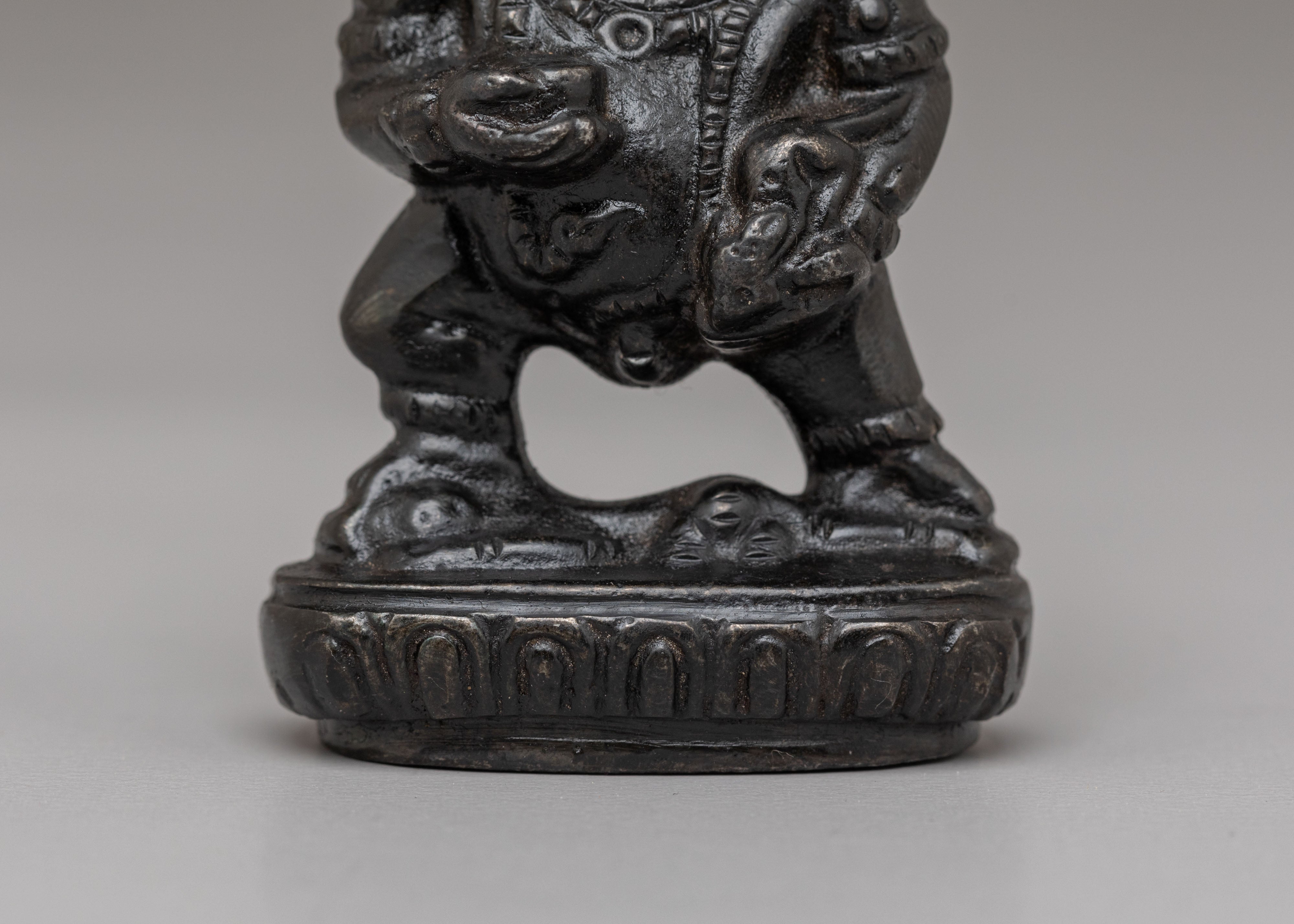 Machine Made Black Dzambhala Statue | Sculpture for Altar and Meditation