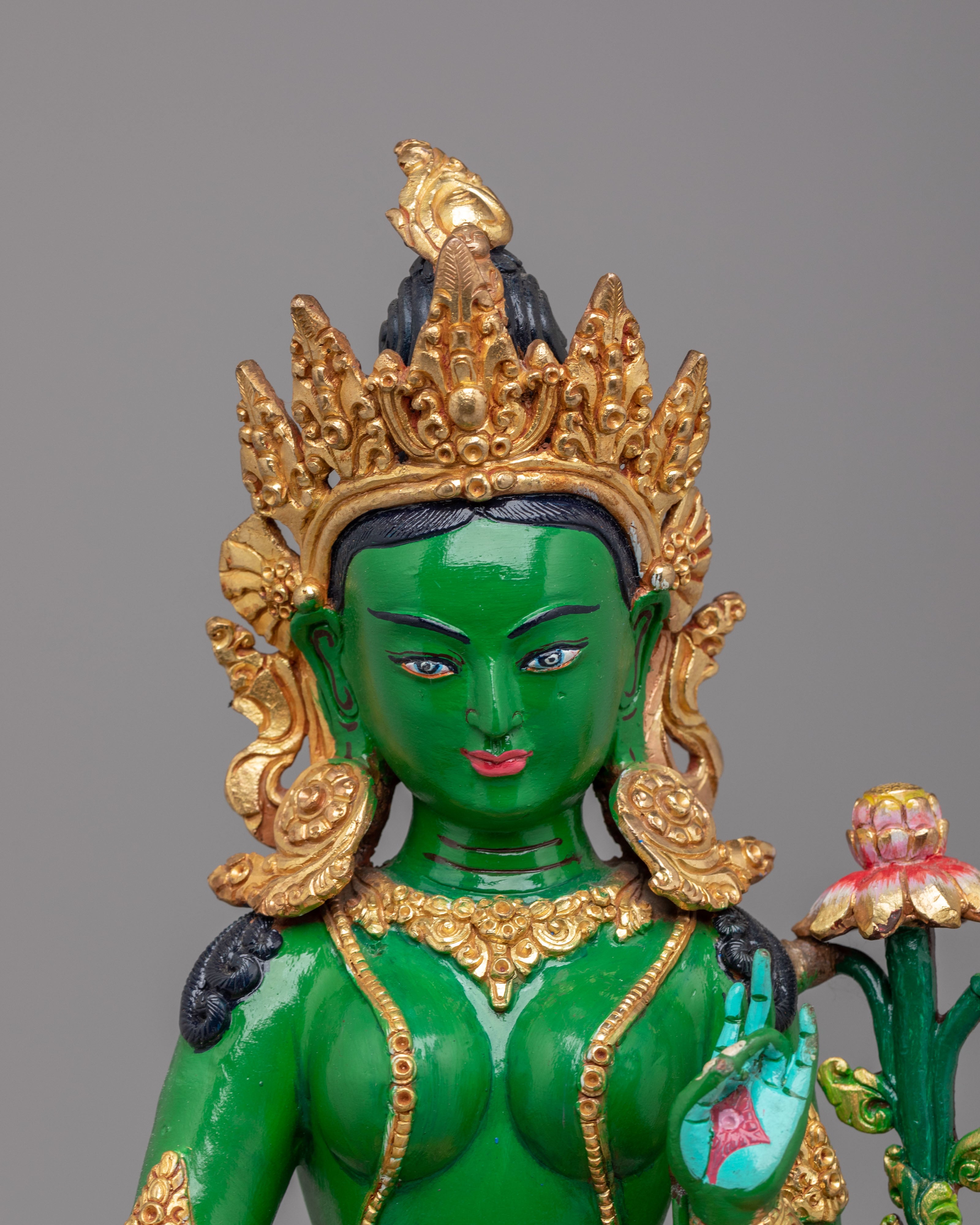 Green Tara Sculpture for Buddhist Altars | Spiritual Home Decor