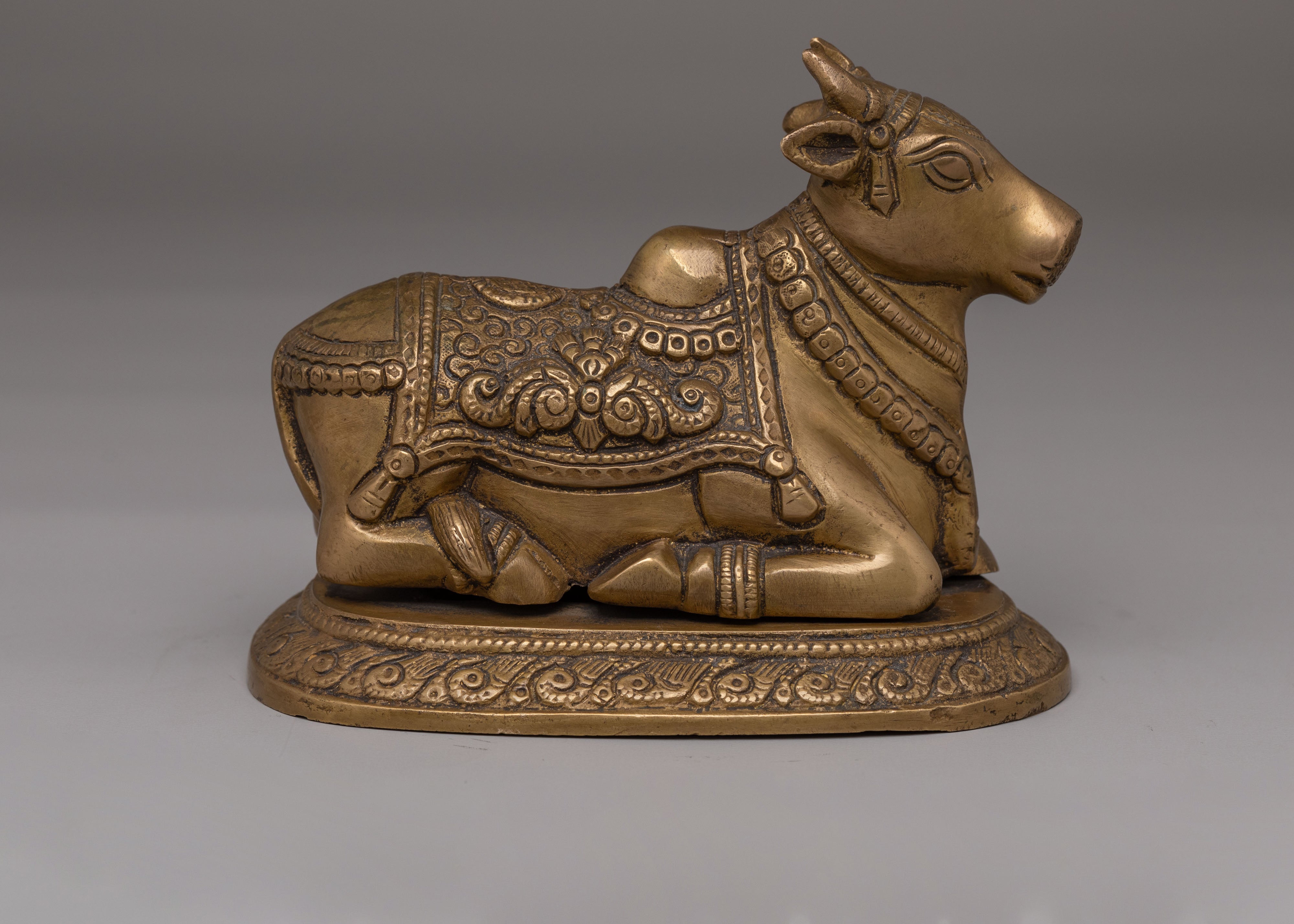 Sacred Nandi Statue | Brass Idol of Lord Shiva's Sacred Bull