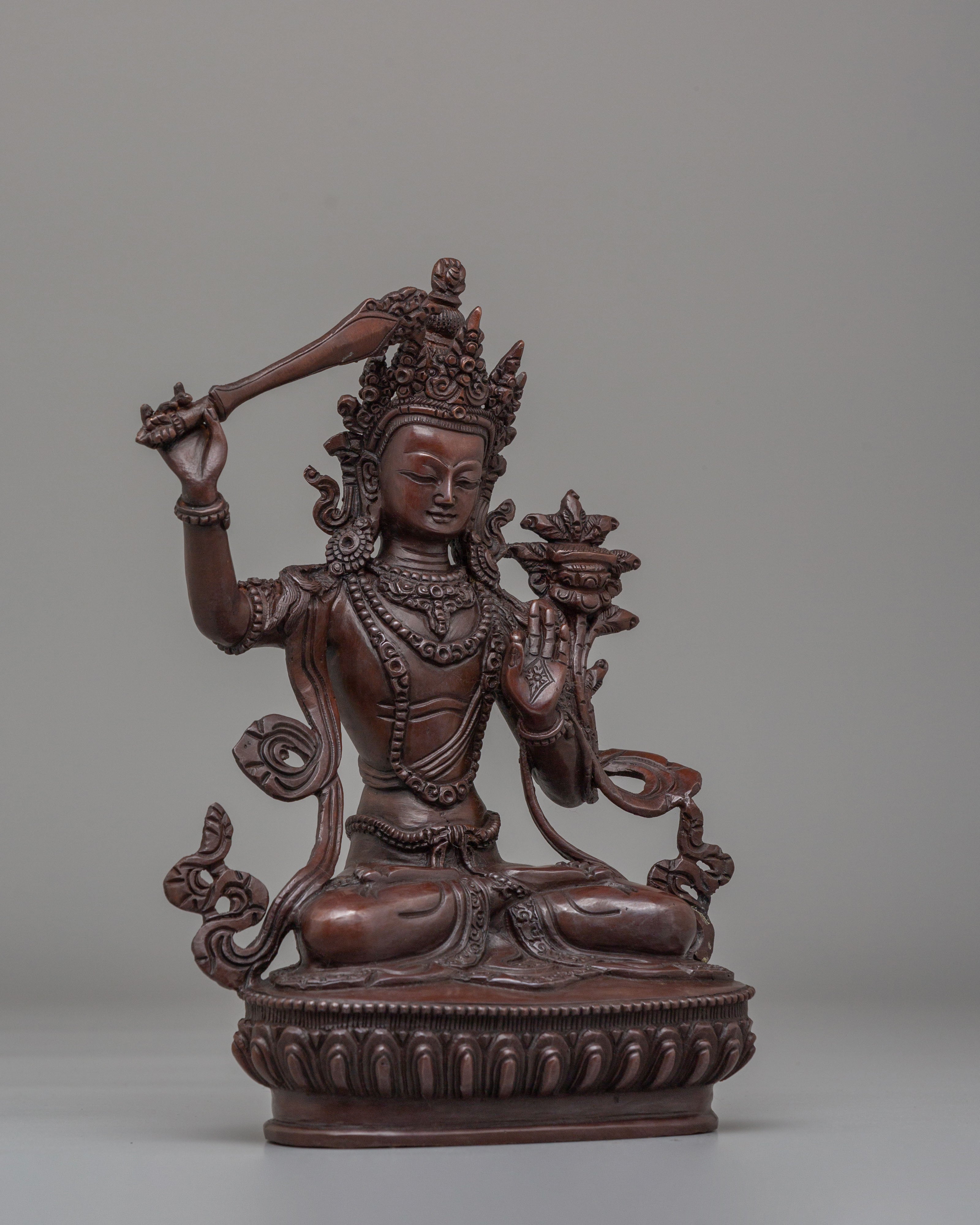 Wisdom Deity Manjushri Sculpture | Symbol of Knowledge and Enlightenment