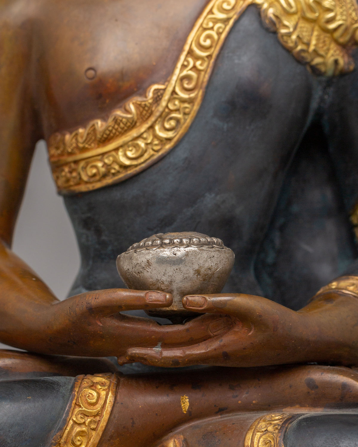 Long Life Amitabha Buddha Statue | 24K Gold Plated Copper Sculpture