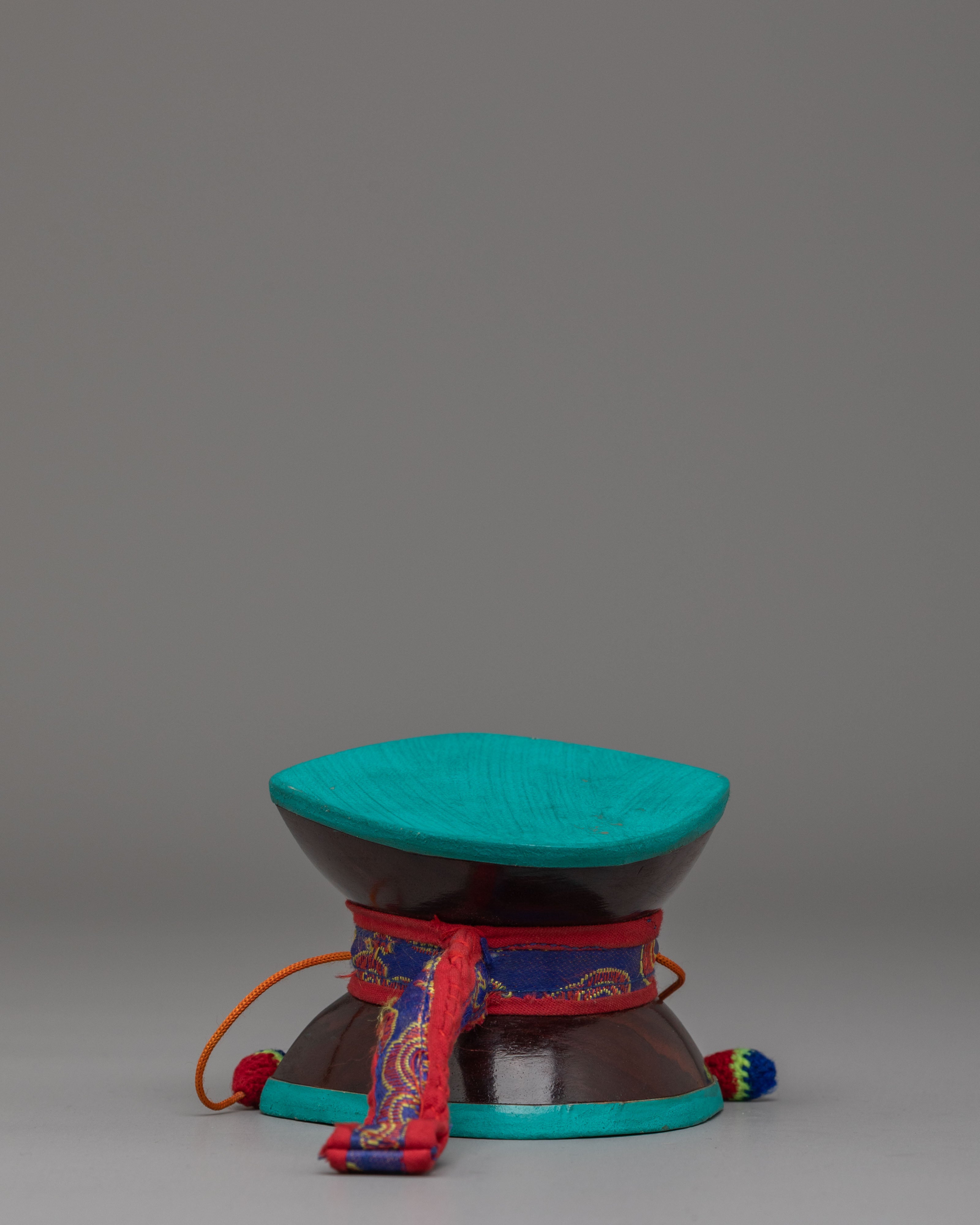 Tibetan Buddhist Ritual Damaru | Red Sandalwood Meditation Drum