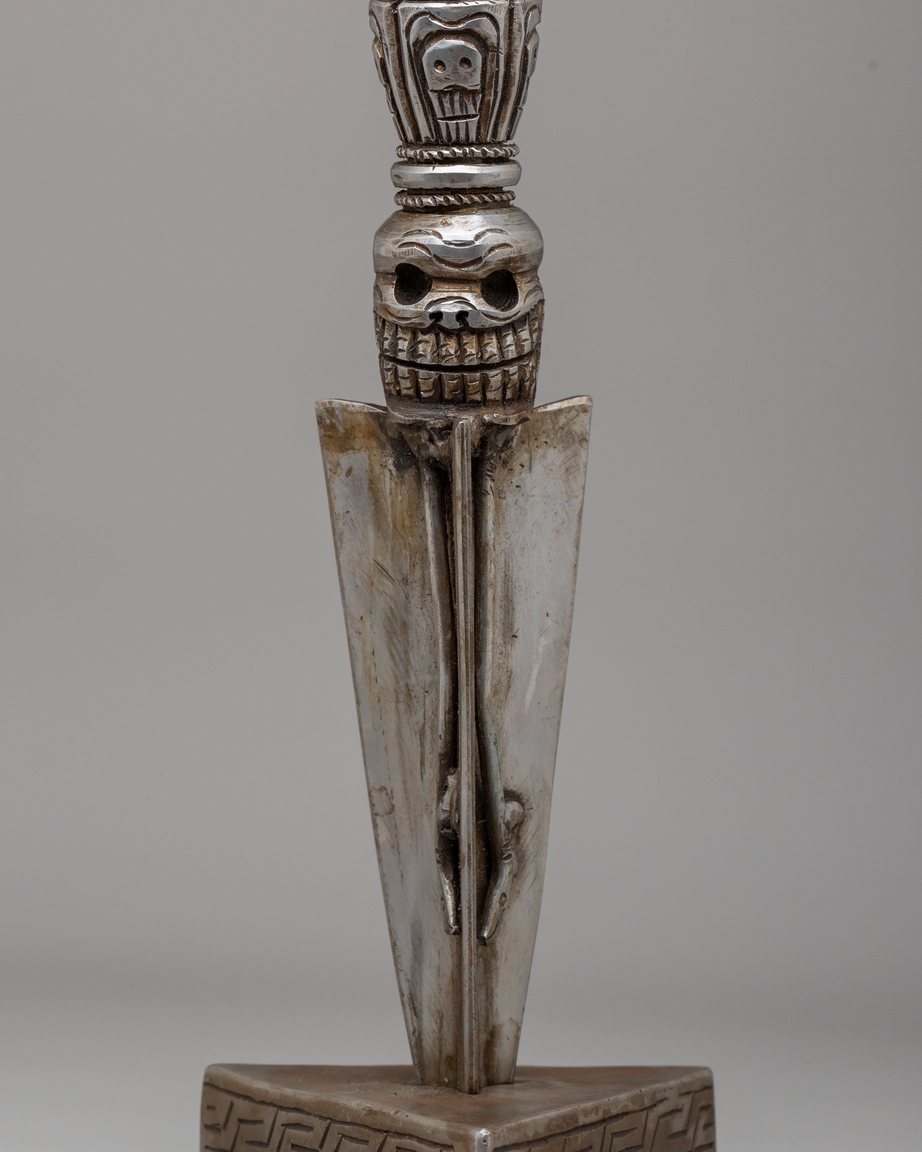 Handcrafted Tibetan Kila Ritual Dagger | Iron Phurba for Spiritual Practices