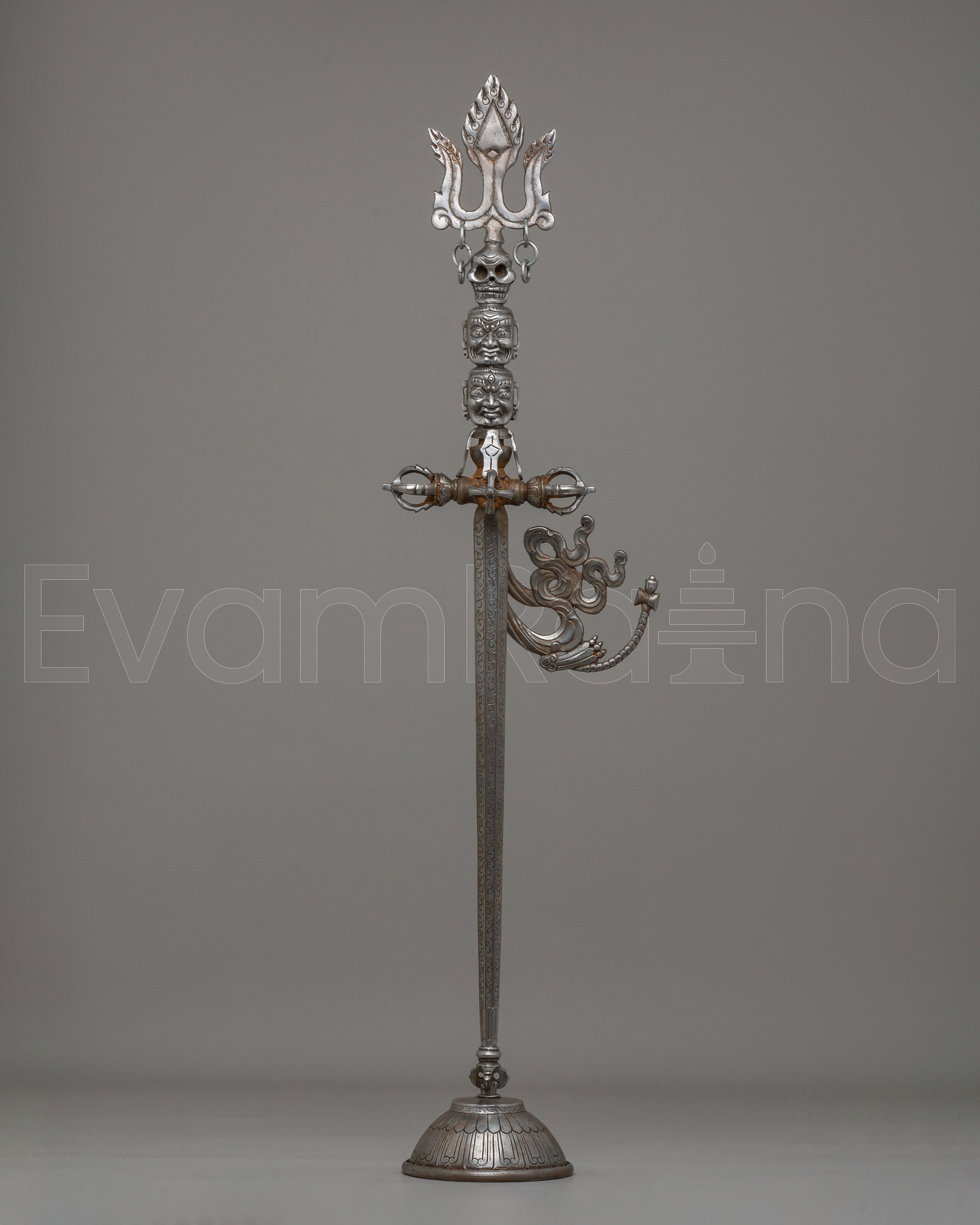 Traditional Khatvanga Ritual Staff 