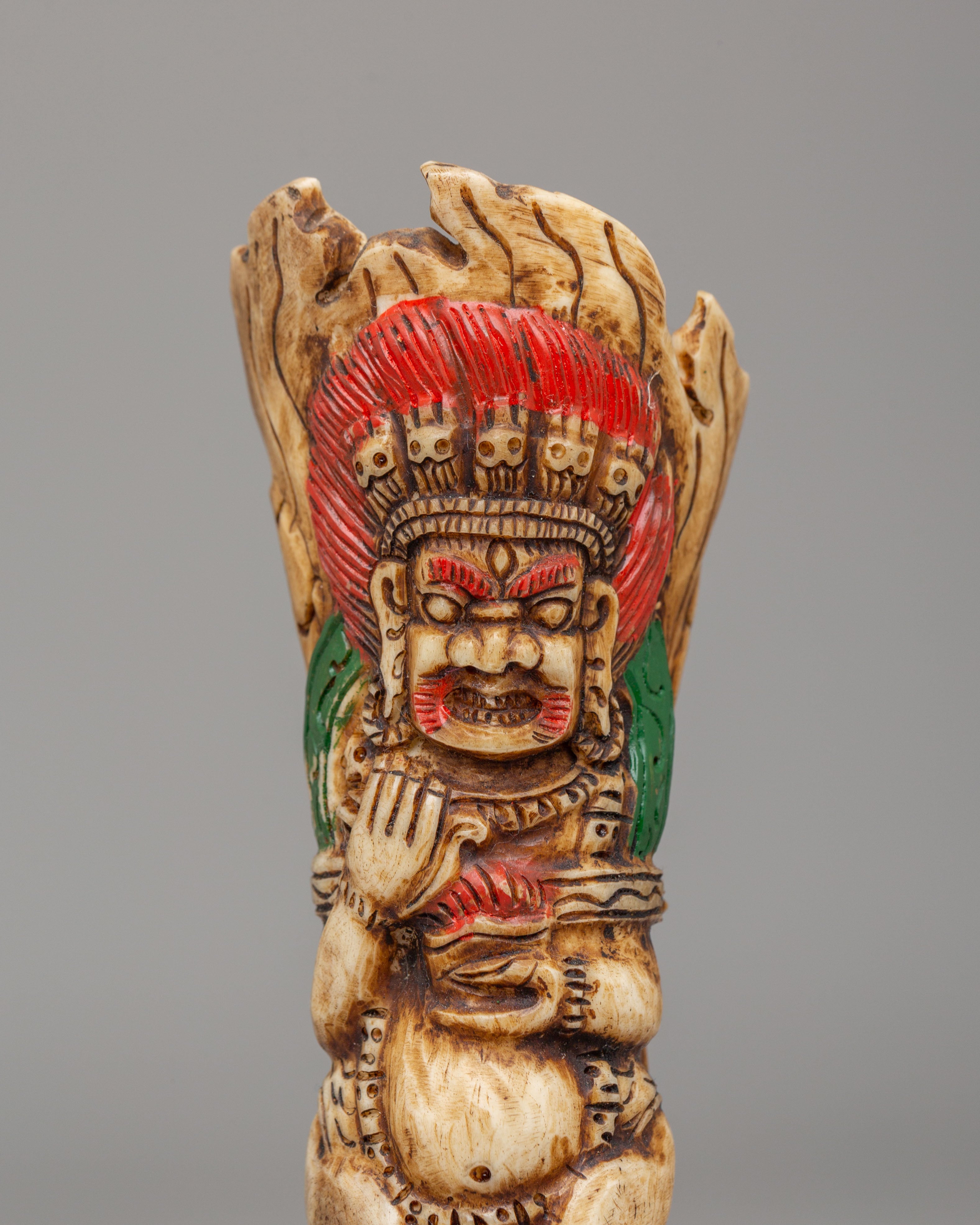 Tibetan Mahakala Bone | Handcarved Tibetan Buddhist Art