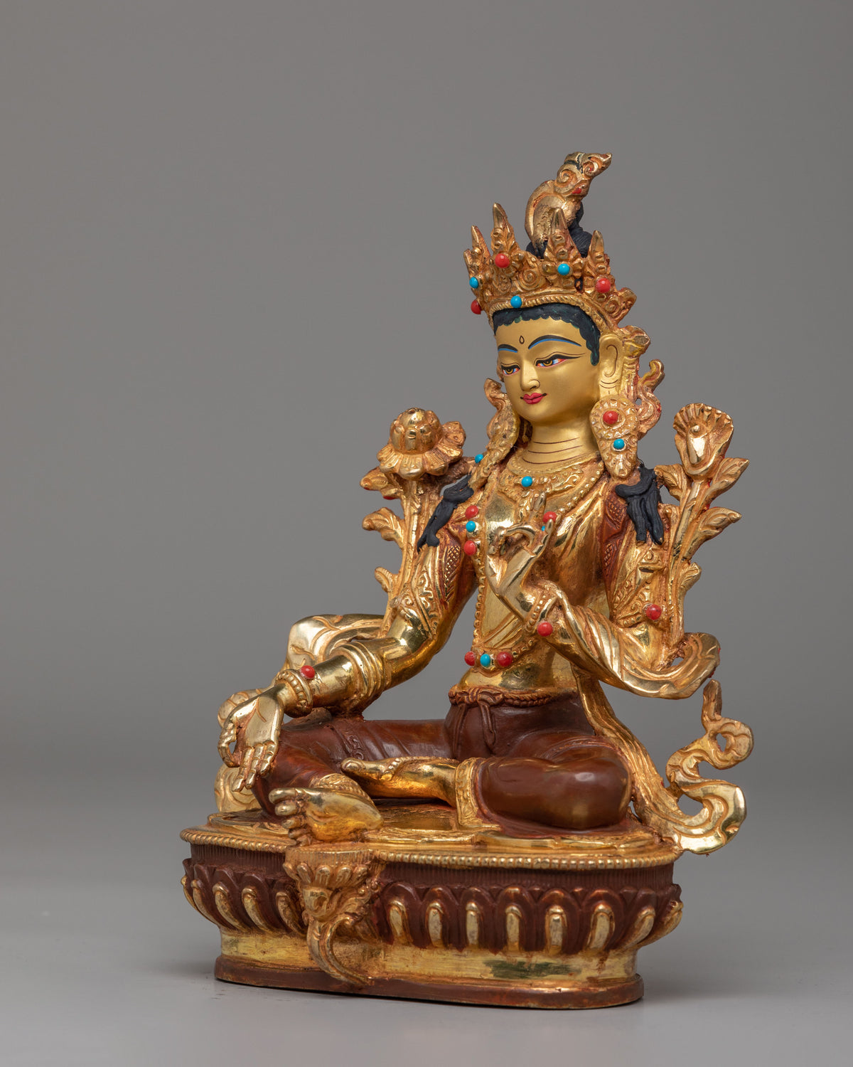 Green Tara Sacred Compassion Statue | Handcrafted Buddhist Art