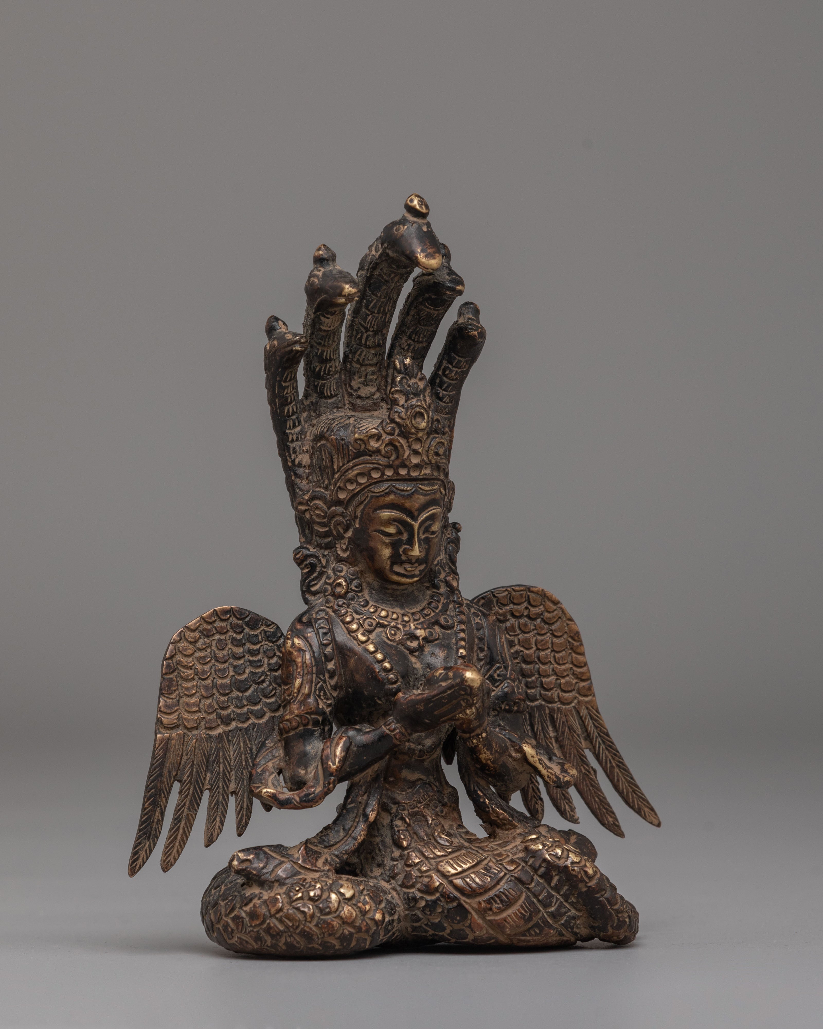 Nagkanya Deity Figurine | Copper Body with Antique Finishing