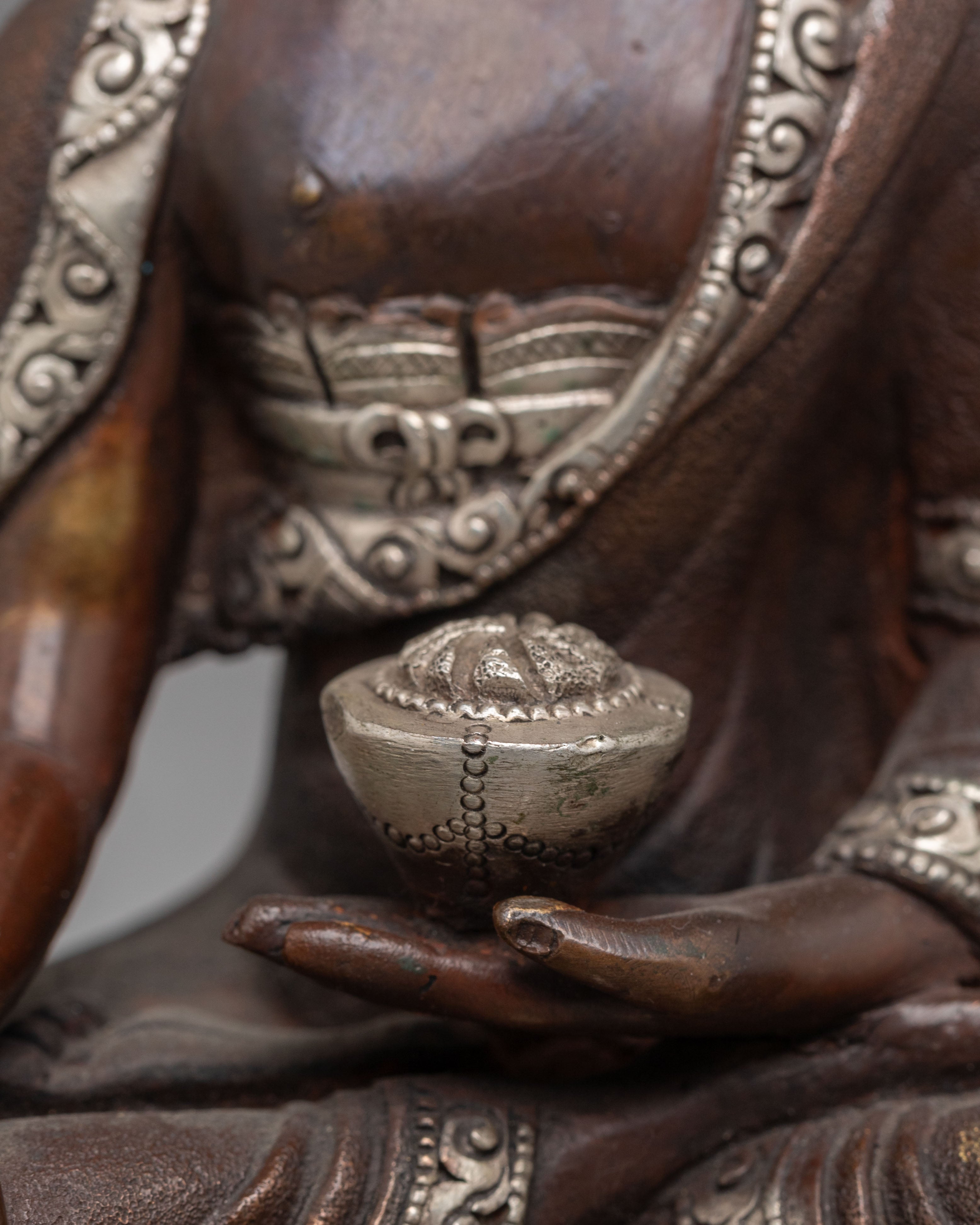 Handcrafted Tibetan Medicine Buddha Sculpture | Copper Buddhist Statue