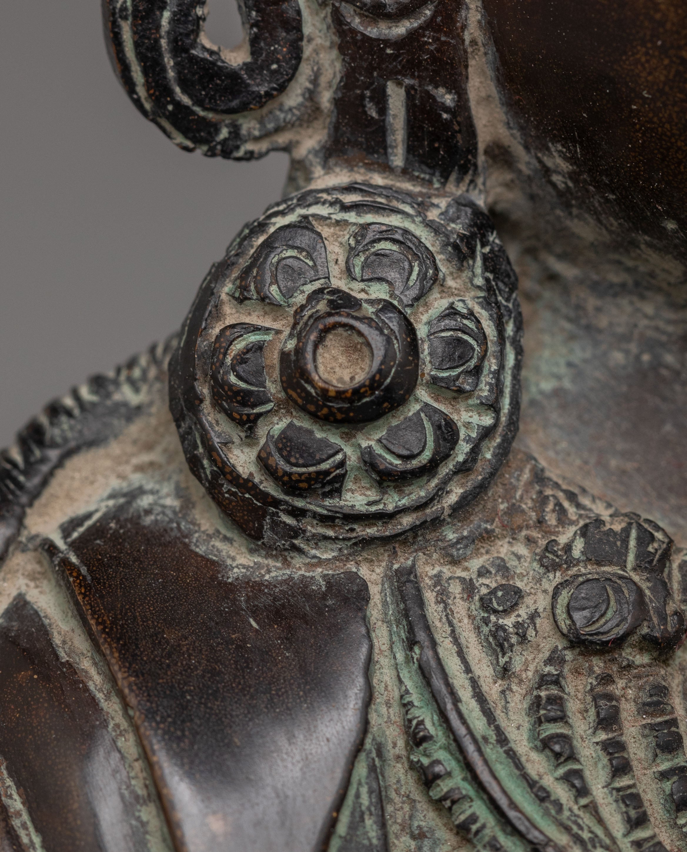 Traditional Akasagarbha Statue | Oxidized Copper Buddhist Sculpture