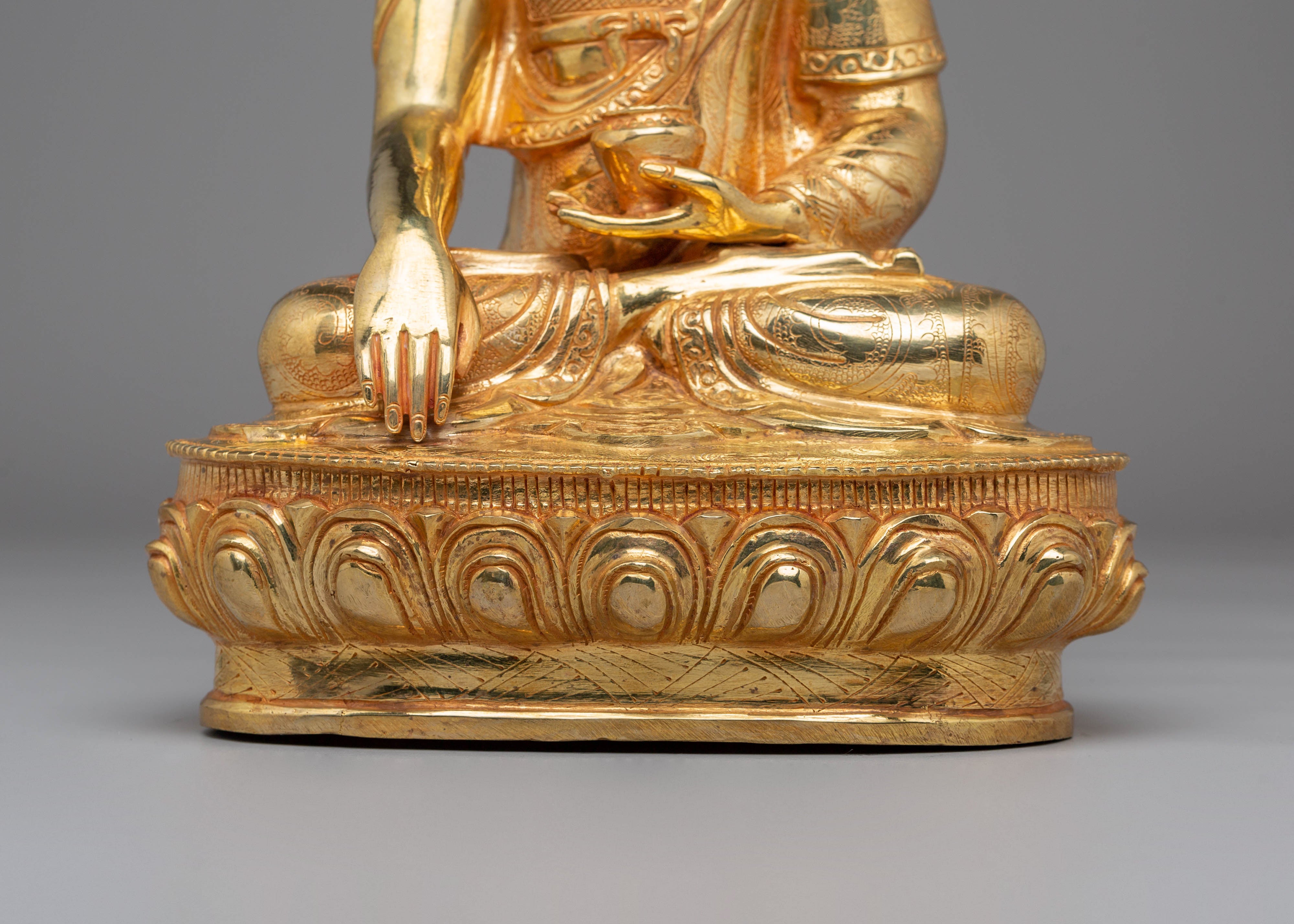 Handmade Golden Statue of Shakyamuni Buddha | Symbol of Wisdom & Enlightenment