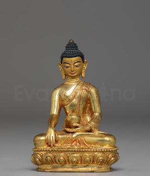 Gold Plated Statue of Shakyamuni Buddha