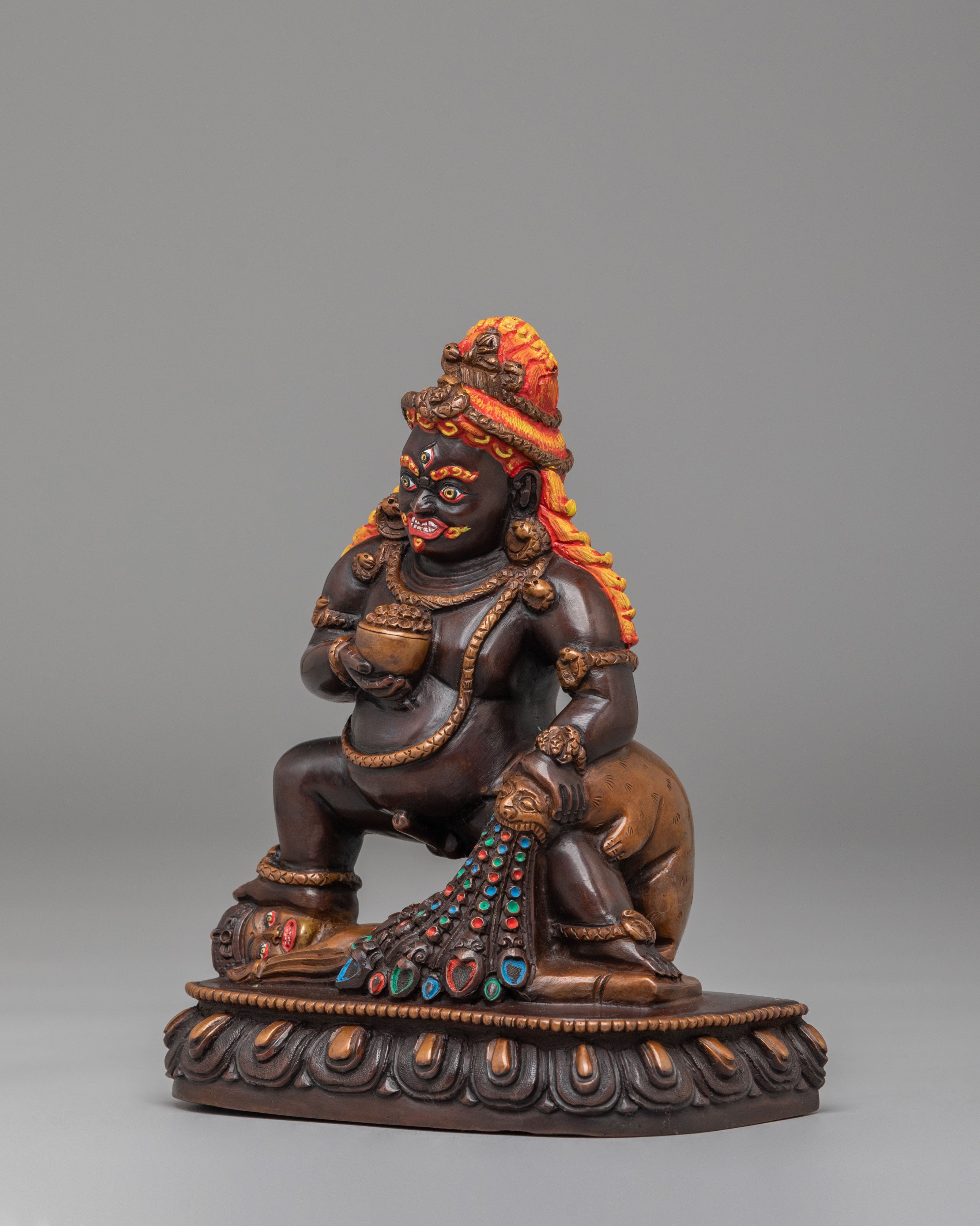Himalayan Black Dzambhala Statue | Buddhist Wealth Deity