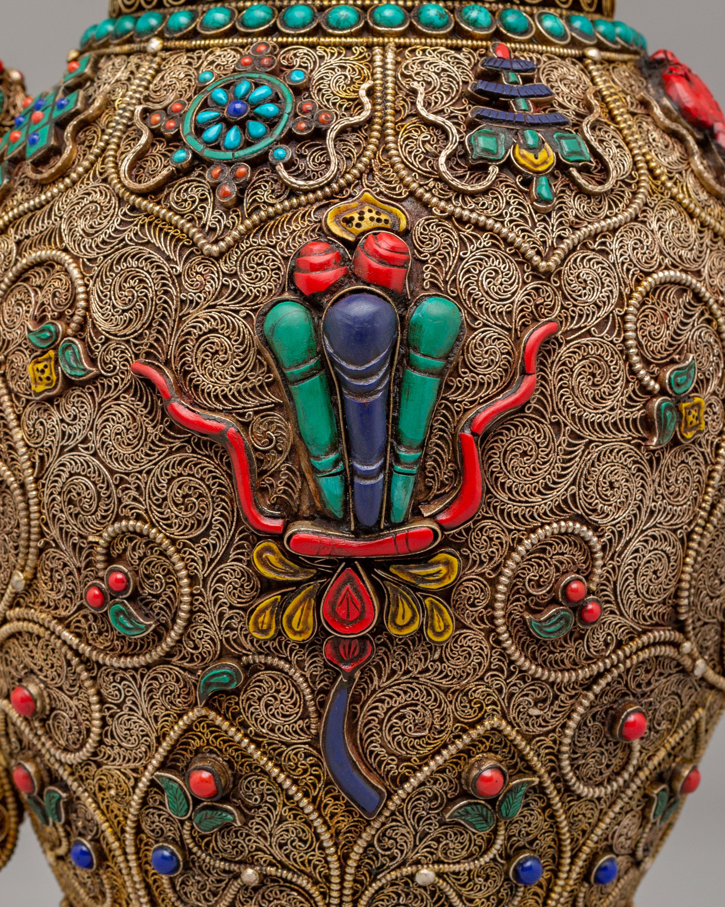 Buddhist Ceremony Tea Pot | Sacred Himalayan Religious Artwork
