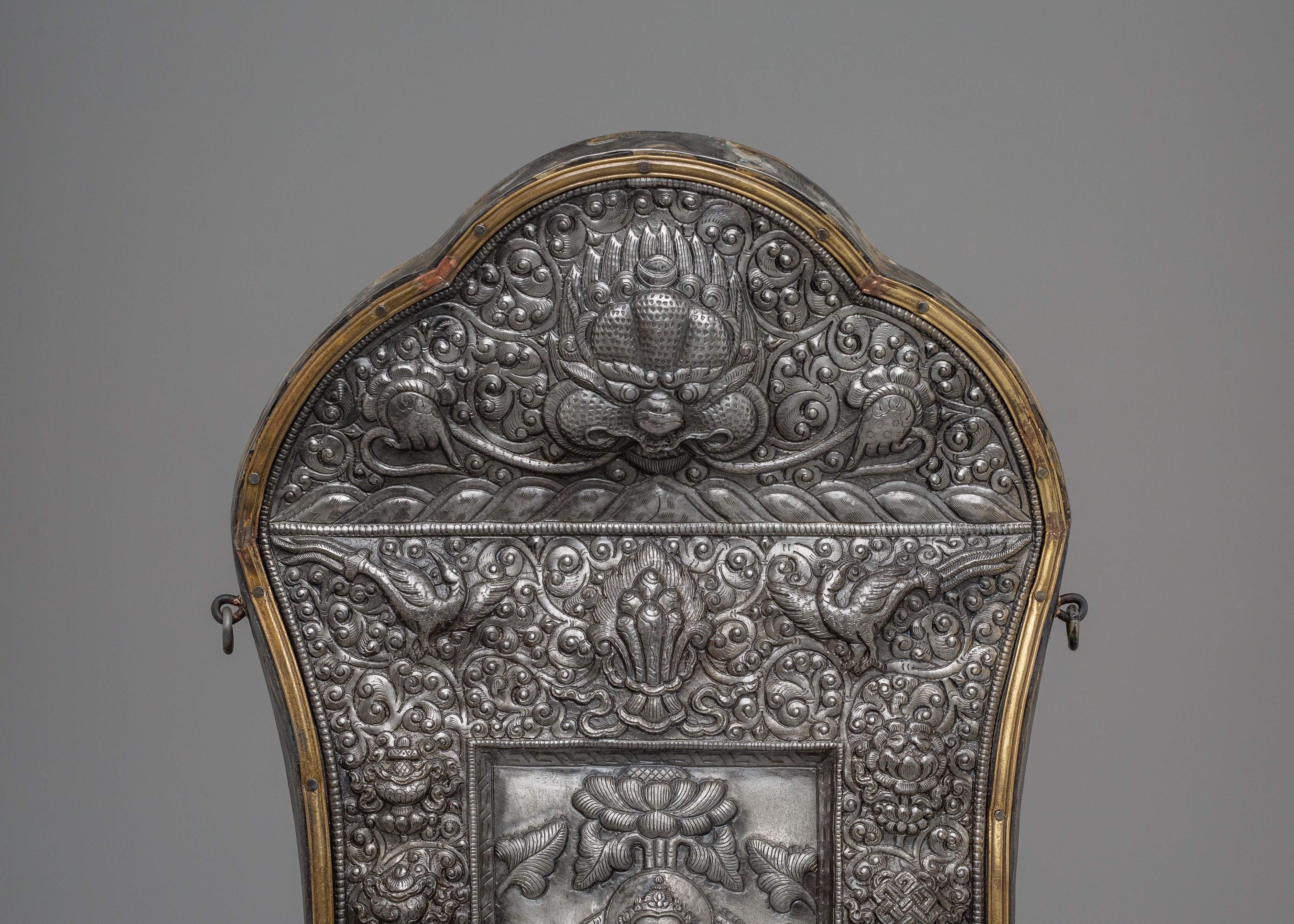 Amitayus Wall Hanging | Metal Thangka with Auspicious Symbols