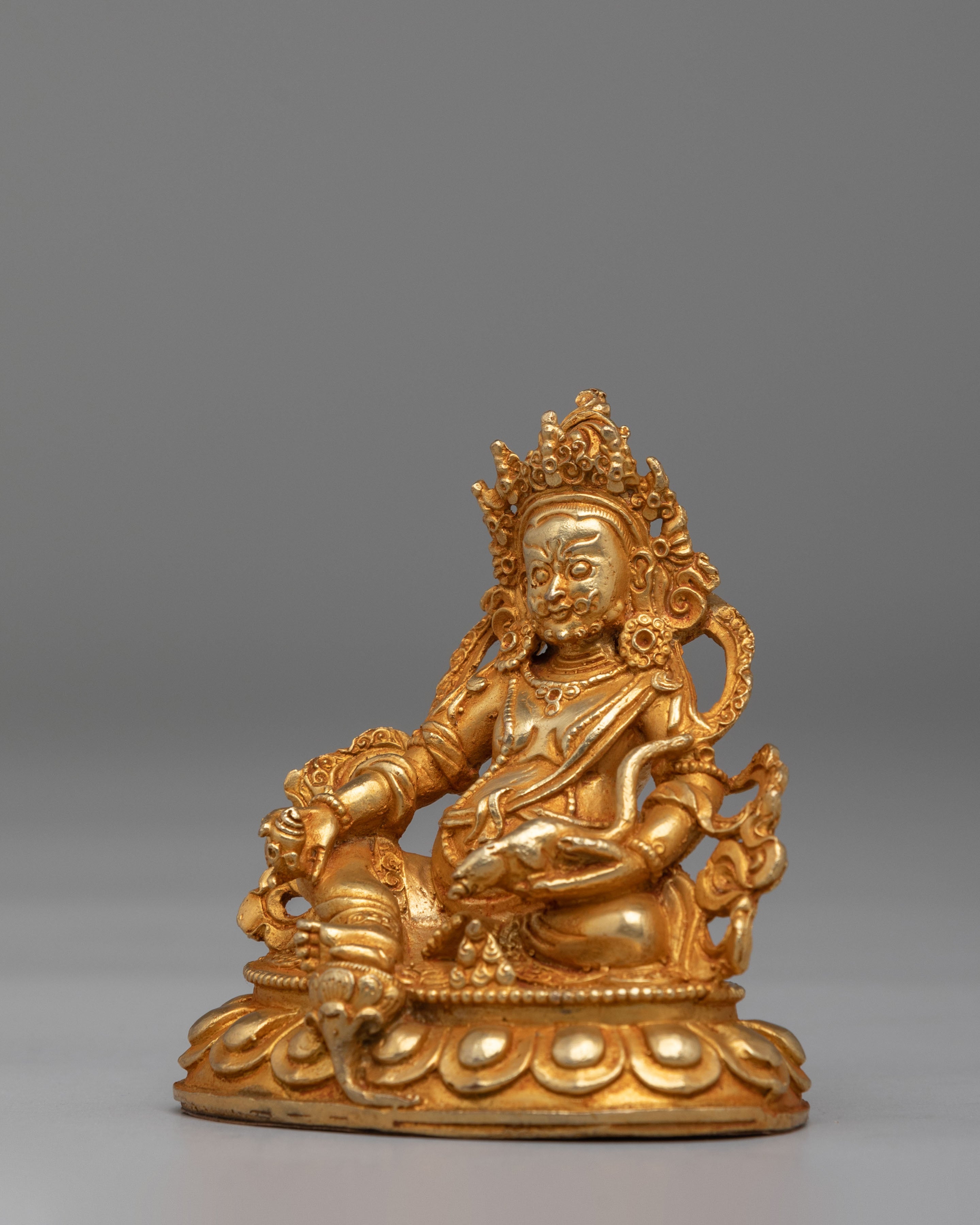 Sacred Dzambhala Wealth Deity Statue | Tibetan Buddhist Figurine