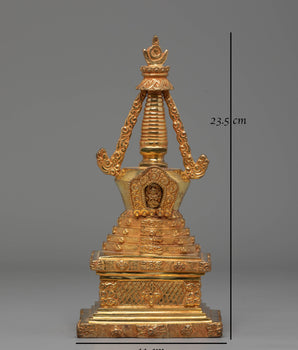 Handmade Ritual Stupa Shrine Piece | Buddhist Stupa Art