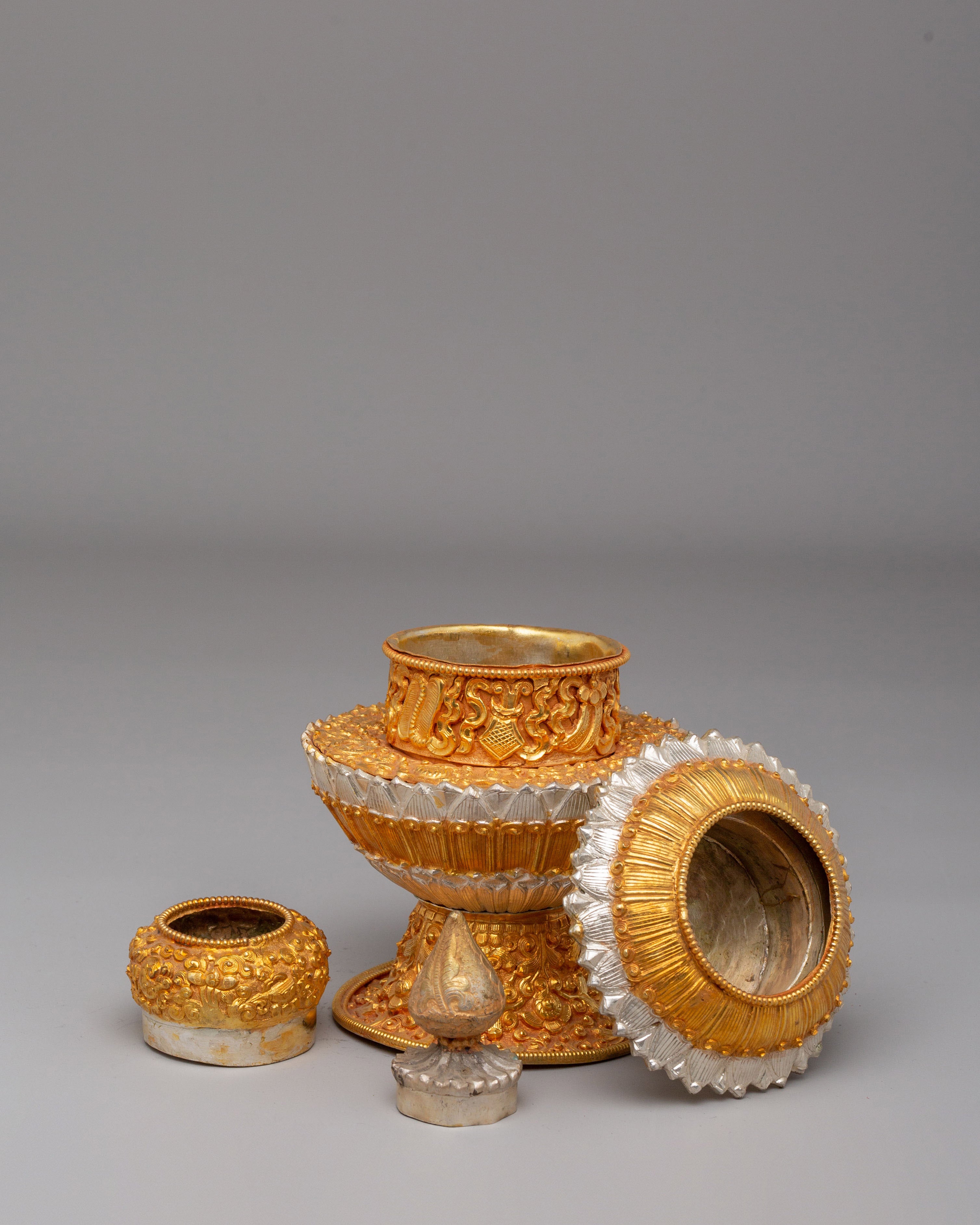 Gold-Plated Dhupur Rice Pot | Symbolic Offering Vessel