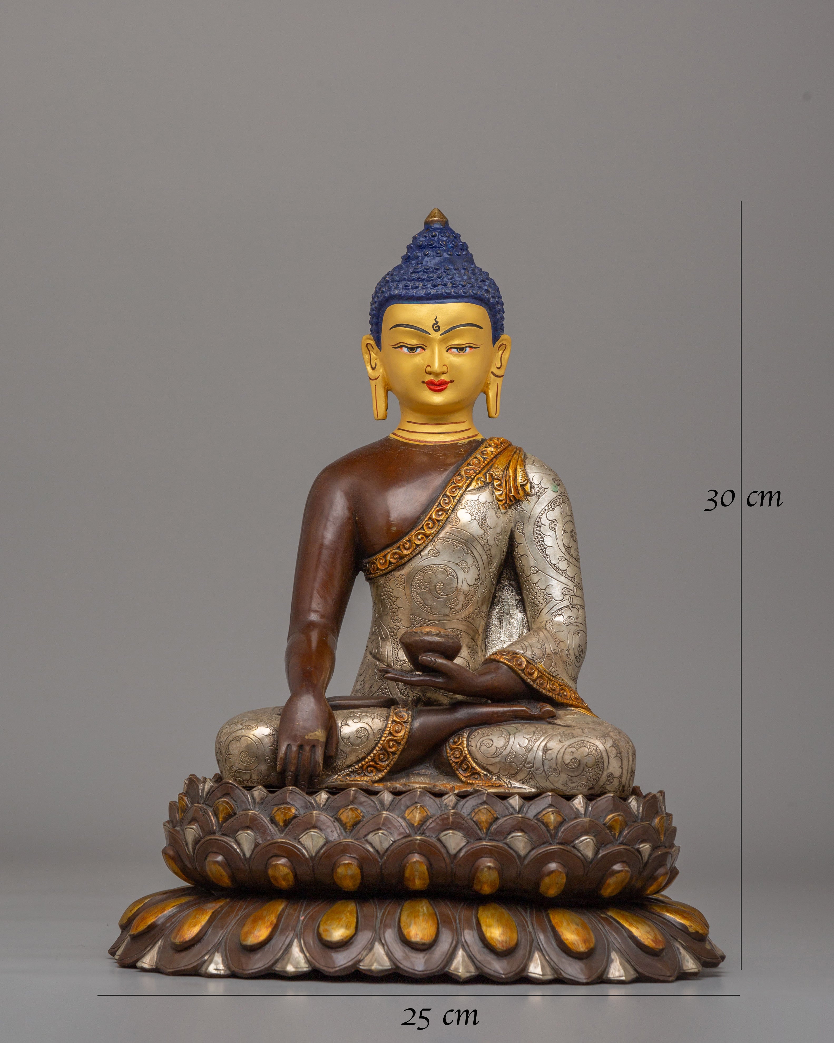 Handcrafted Traditional Shakyamuni Buddha Sculpture | Buddhist Altar Decor