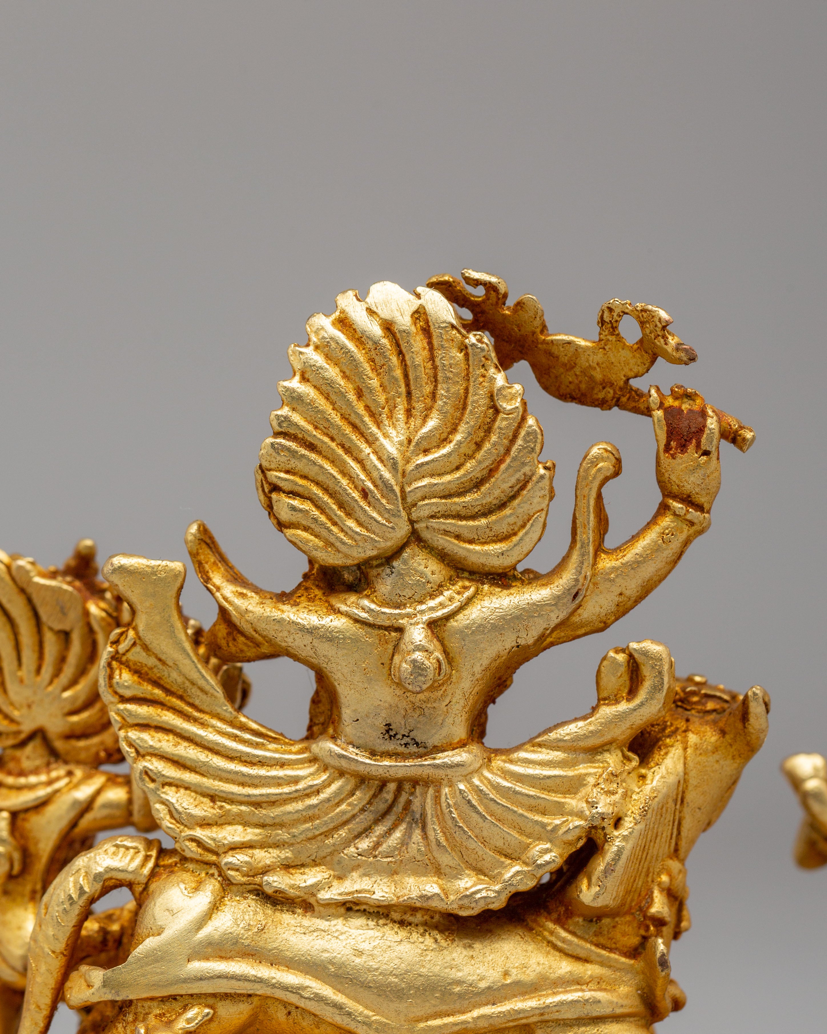 Tibetan Palden Lhamo Statue | Handcrafted Gold Plated Copper Art