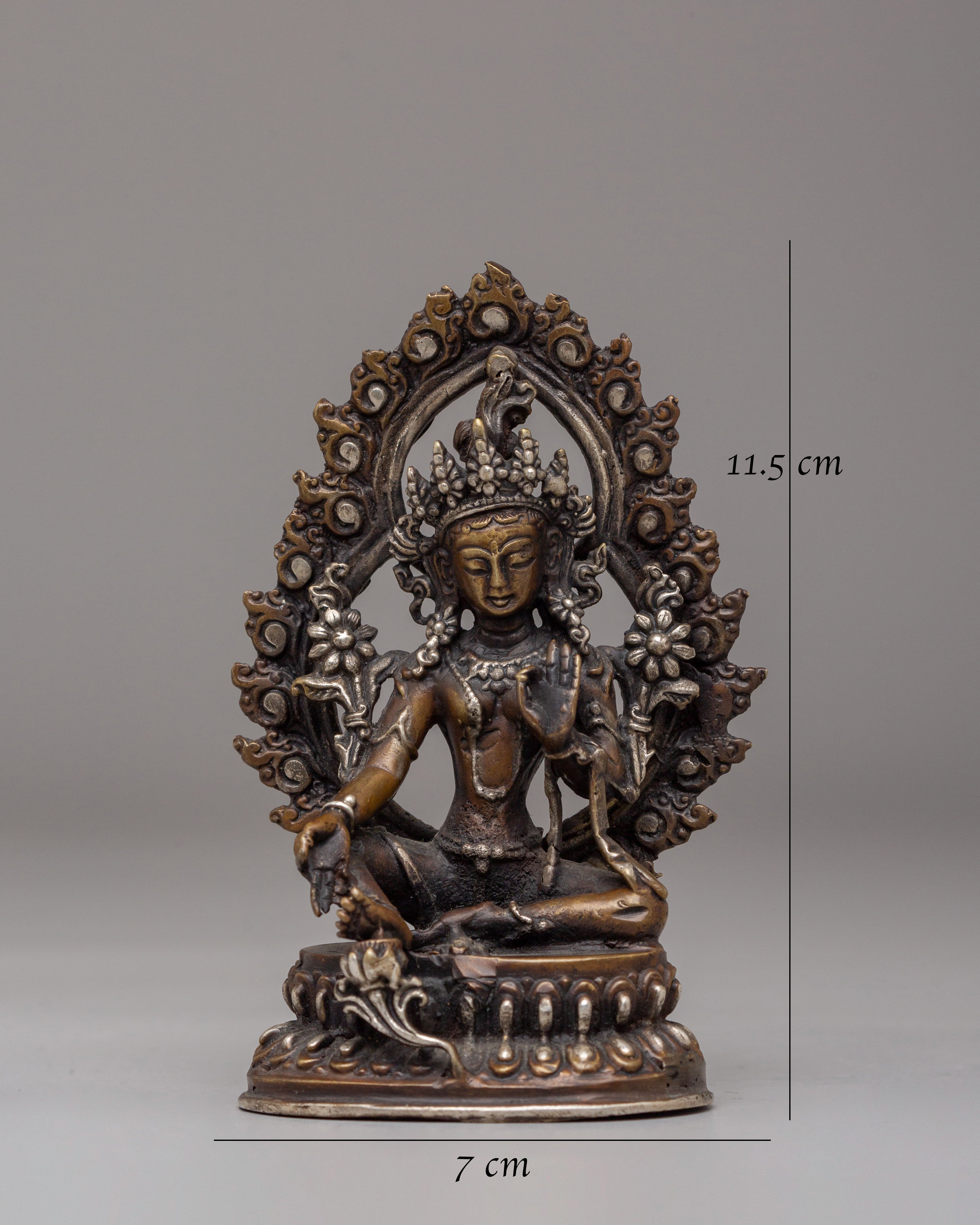 Handcrafted Green Tara Buddhist Statue | Tibetan Goddess of Compassion & Protection