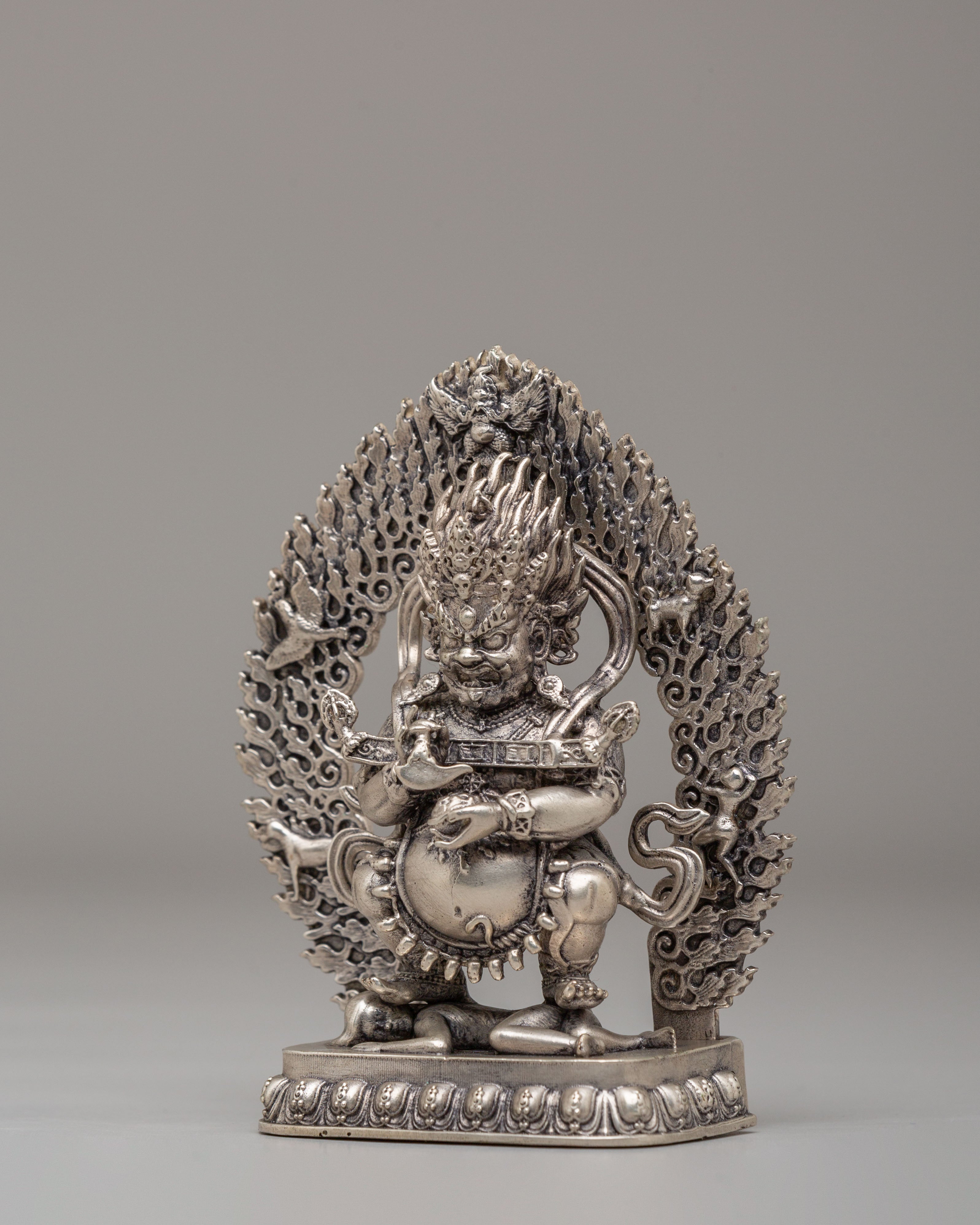 Machine-Made Sakya Mahakala Sculpture | Symbolizing Protection and Strength