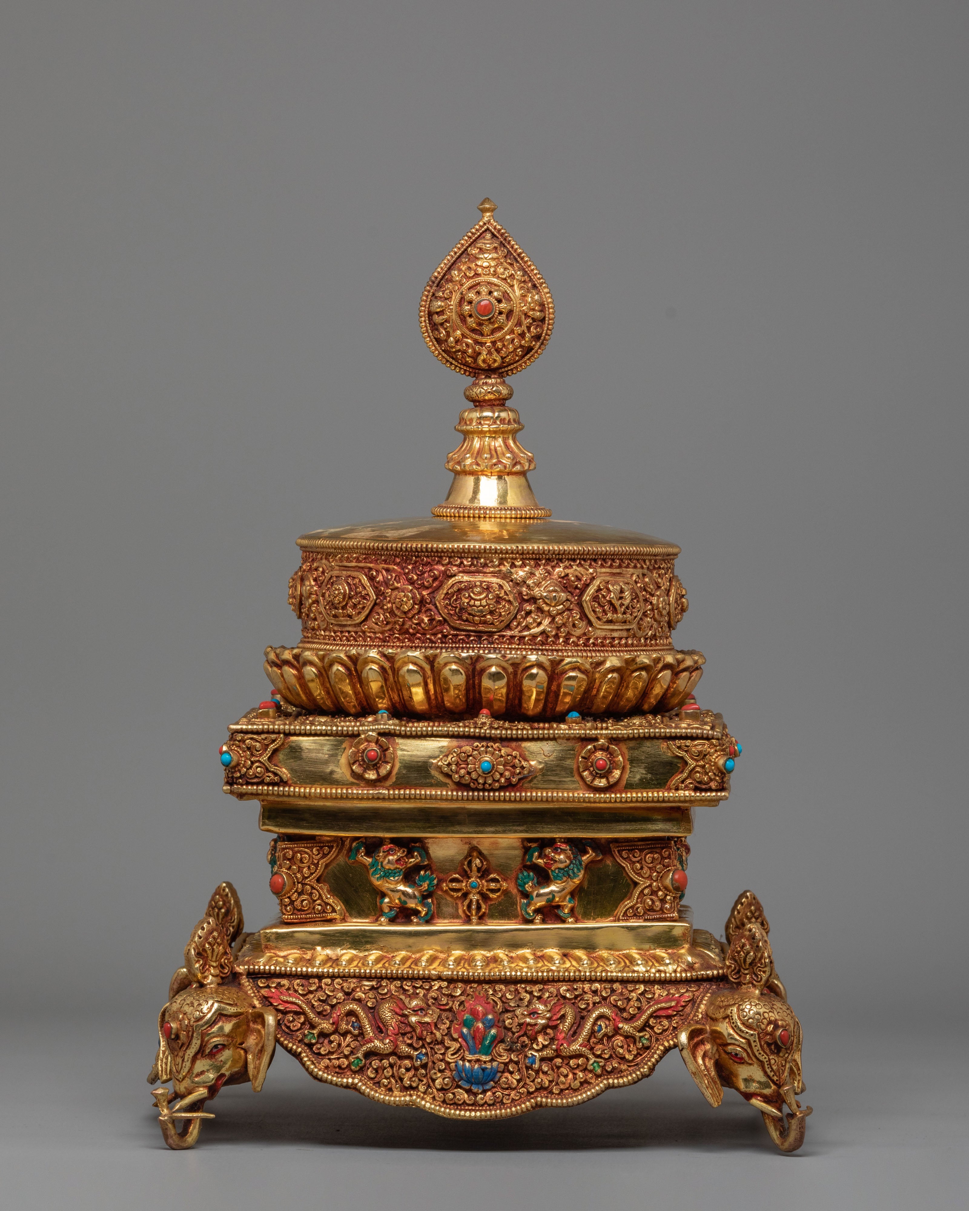 Himalayan Mandala Offering Piece | Tibetan Ritual Stupa Art